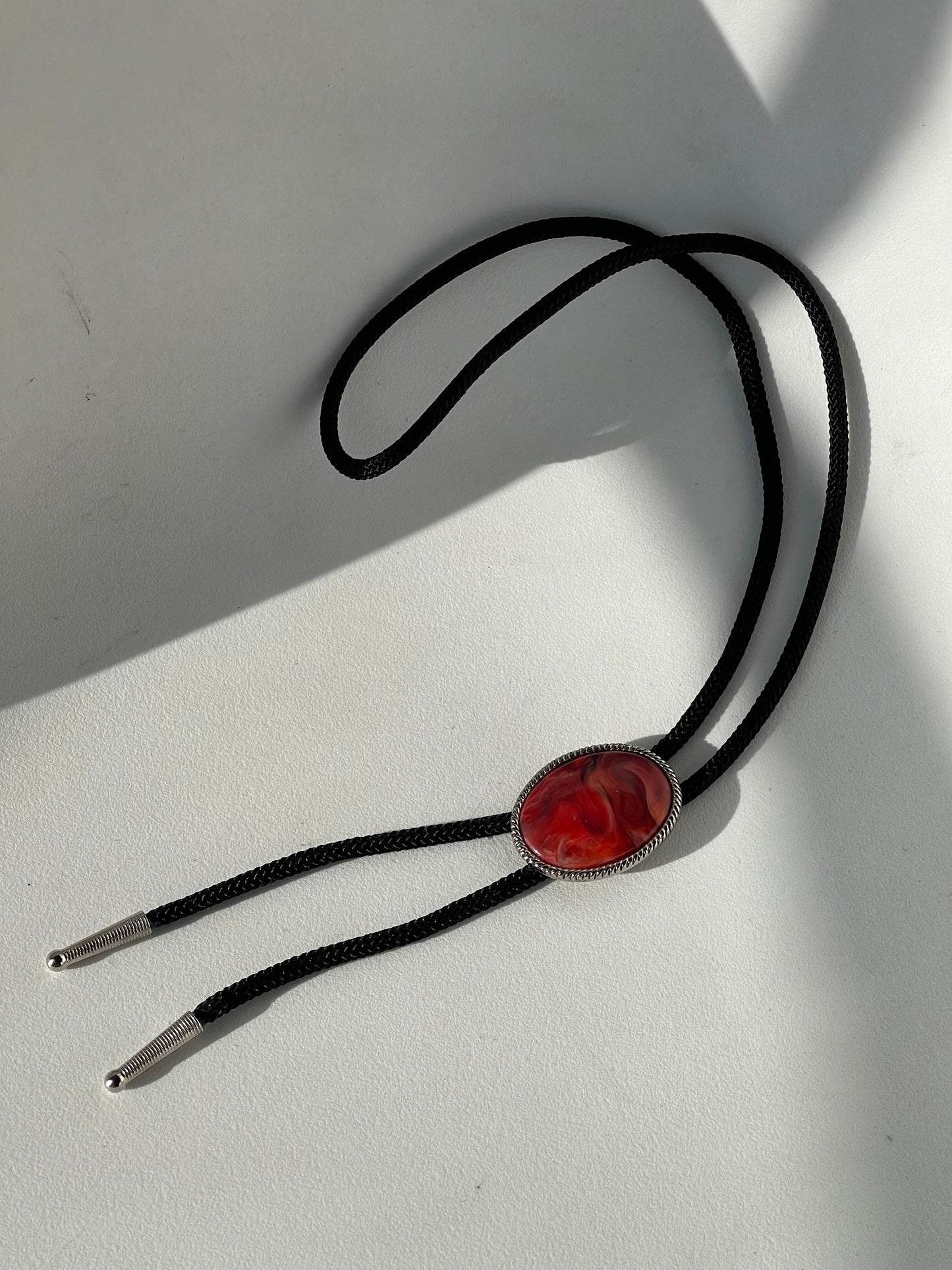 Amber Handmade Black Cord Bolo