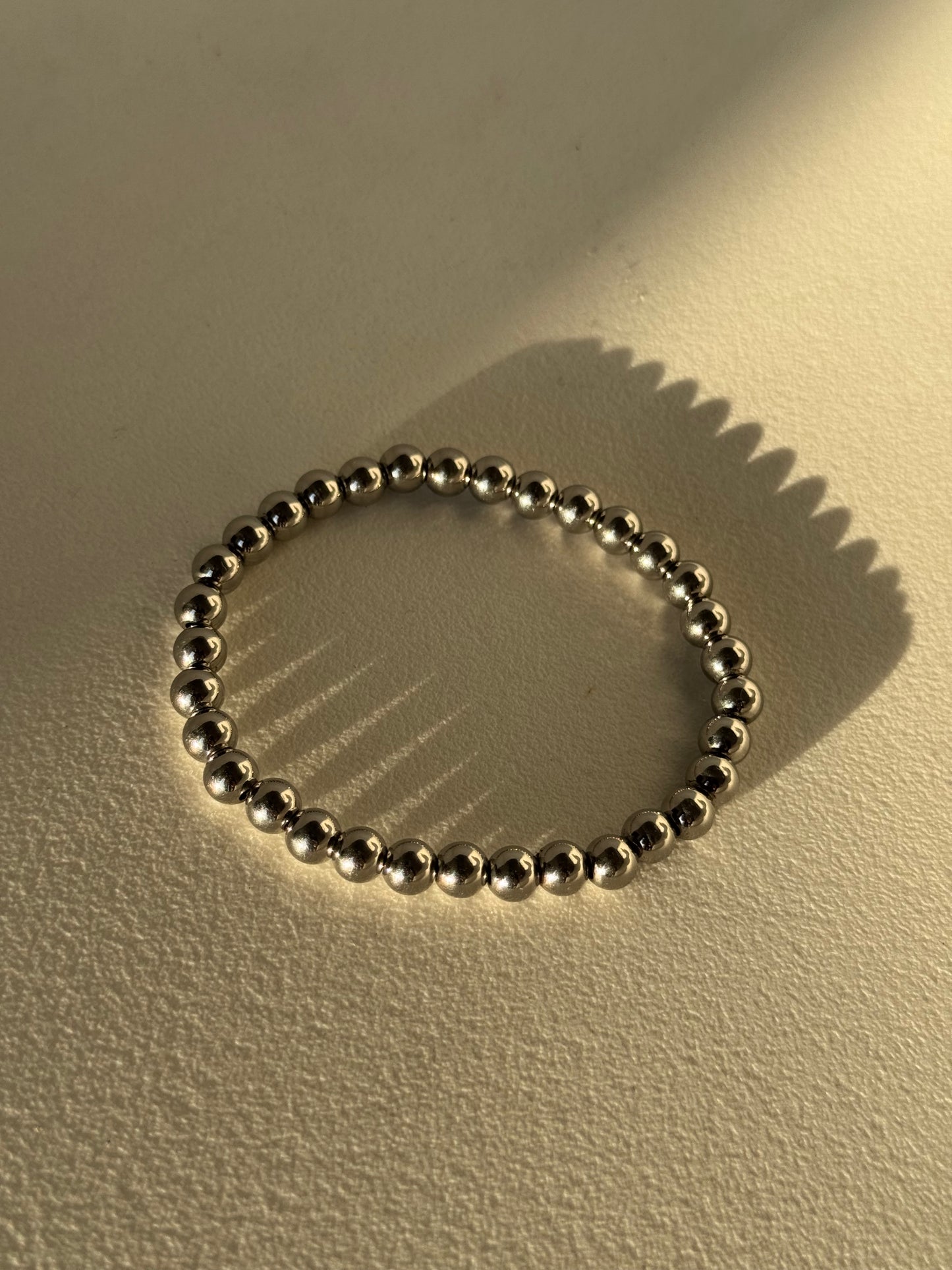 Tyler Stainless Steel Bead Bracelet In Silver 