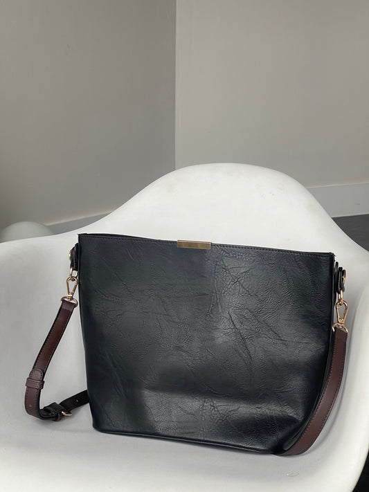 Bryan Utility Crossbody Vegan Leather Bag In Black