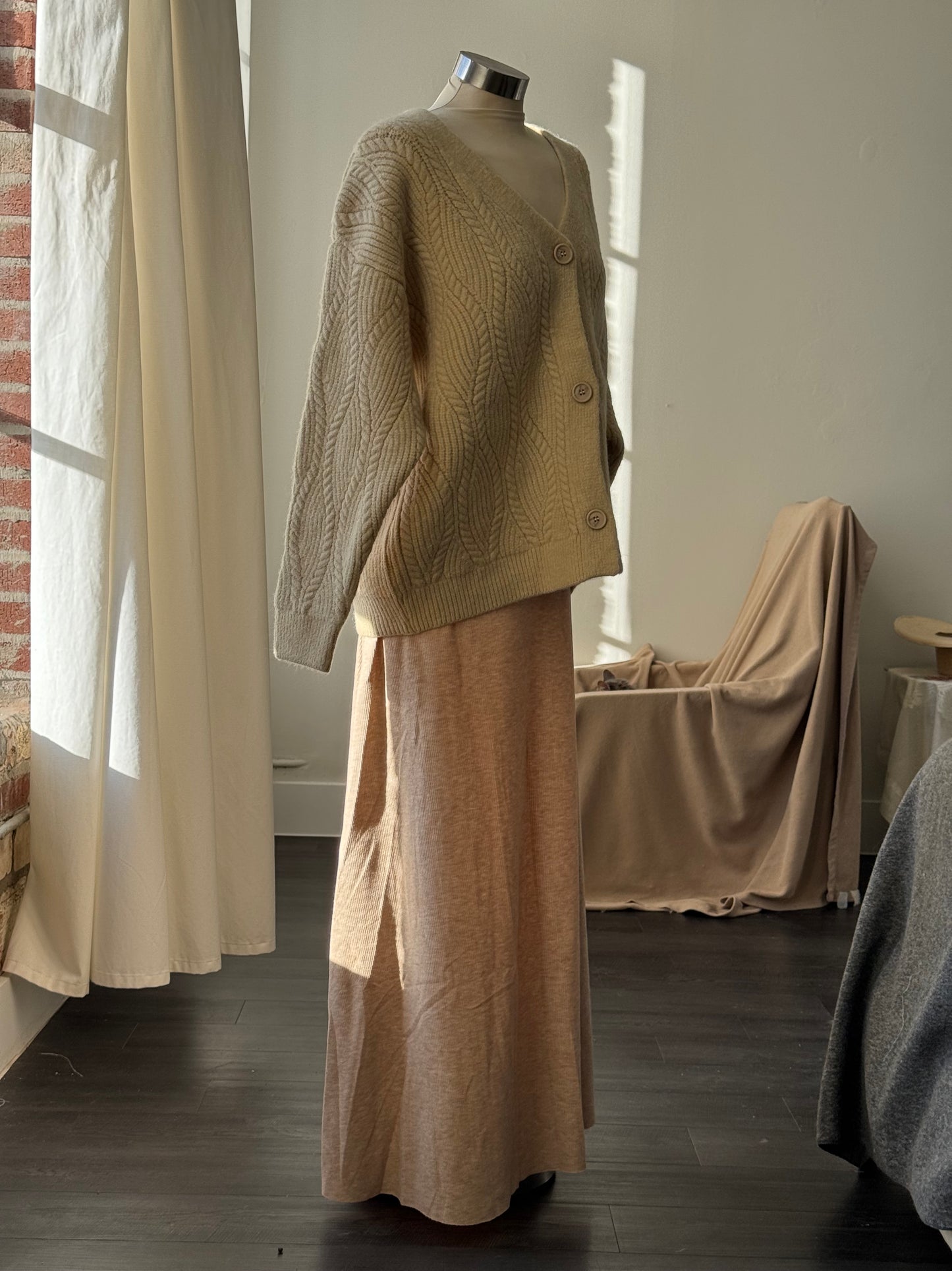 Rachel Classic Maxi Skirt In Taupe