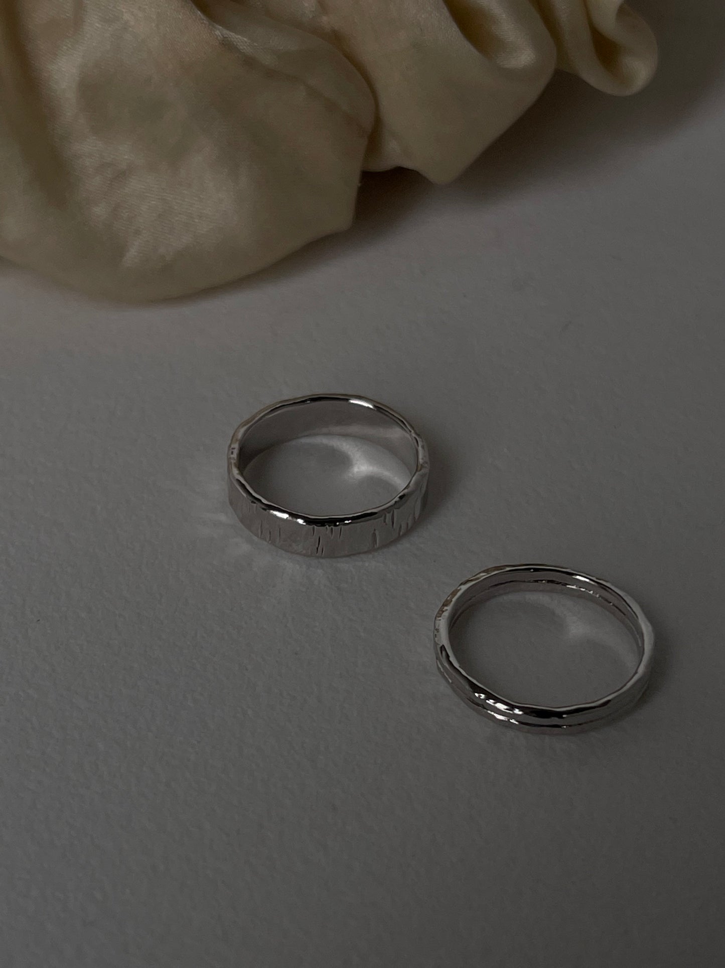Campbell Organic Artisan Double Band Ring Set In Silver