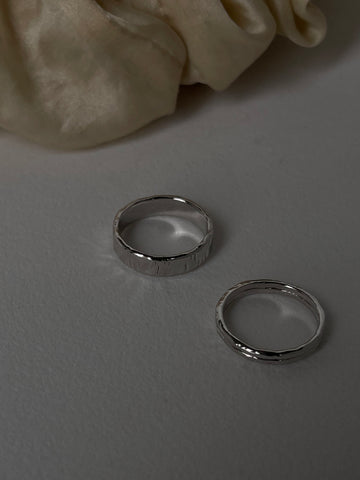 Campbell Organic Artisan Double Band Ring Set In Silver