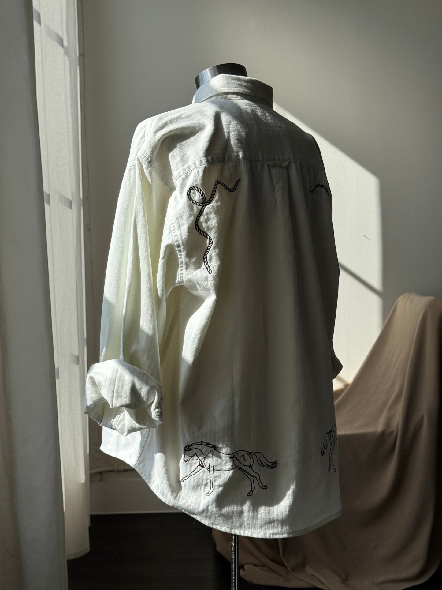 Jaxson Handcrafted Embroidered Shacket In Wild Horse