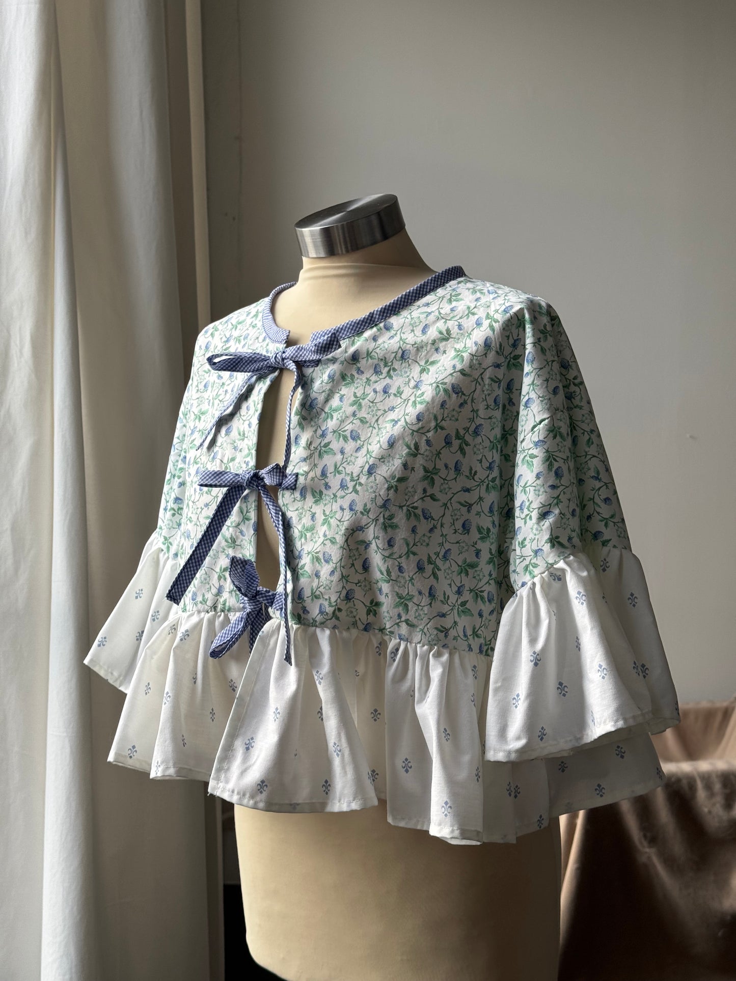 Joycie Vintage Cotton Handcrafted Ruffle Top