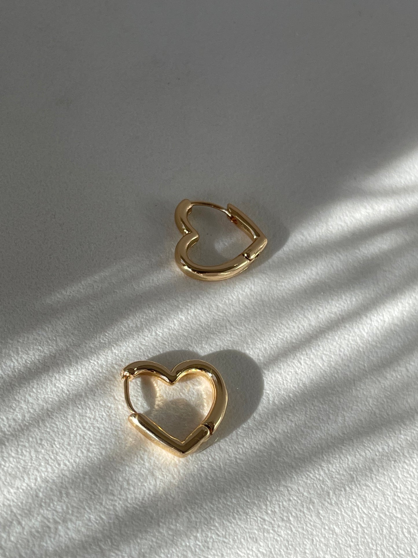 Harriet Heart Stainless Steel Hoop Earring In Gold