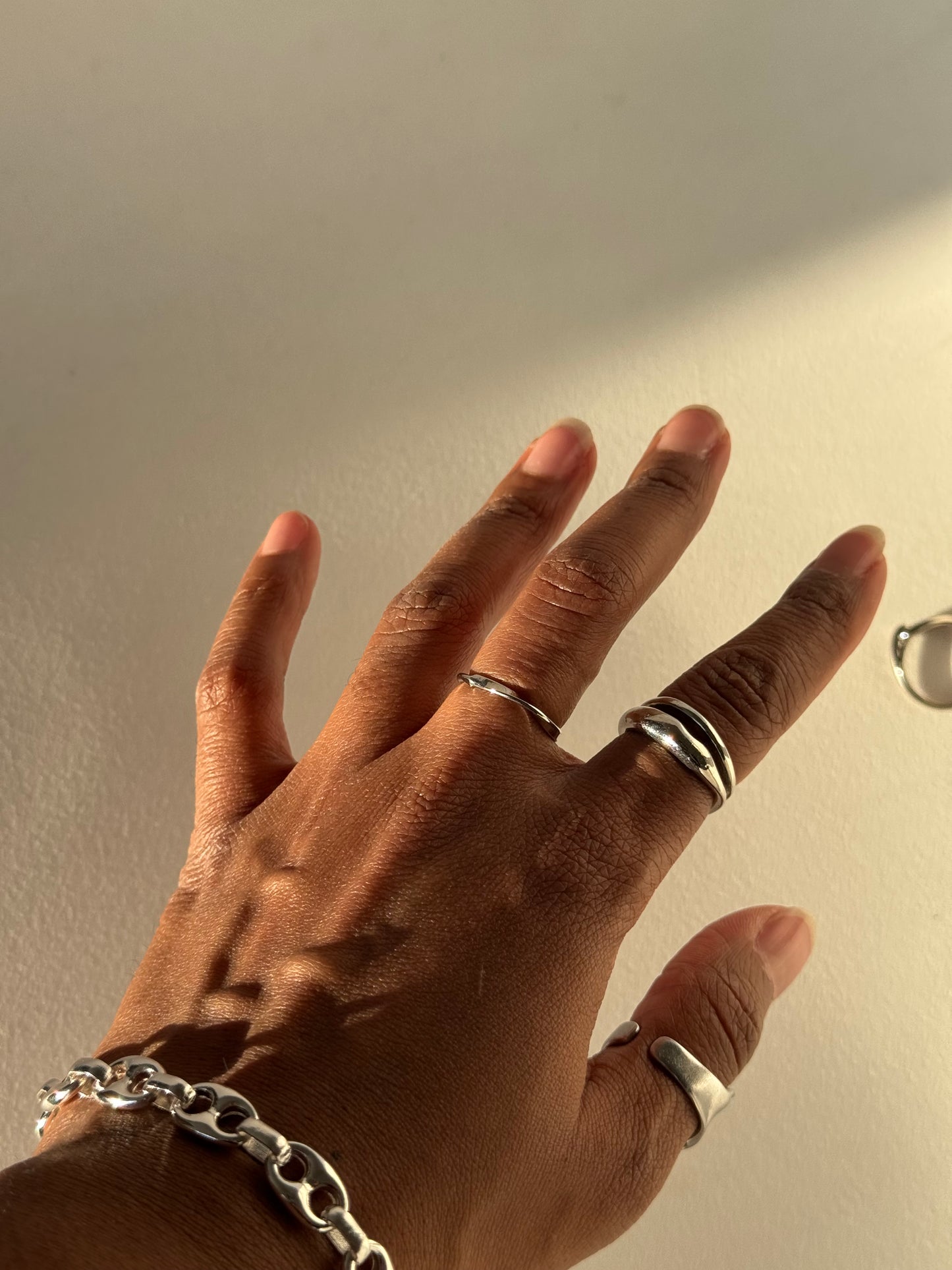Organic Single Band Ring In Silver