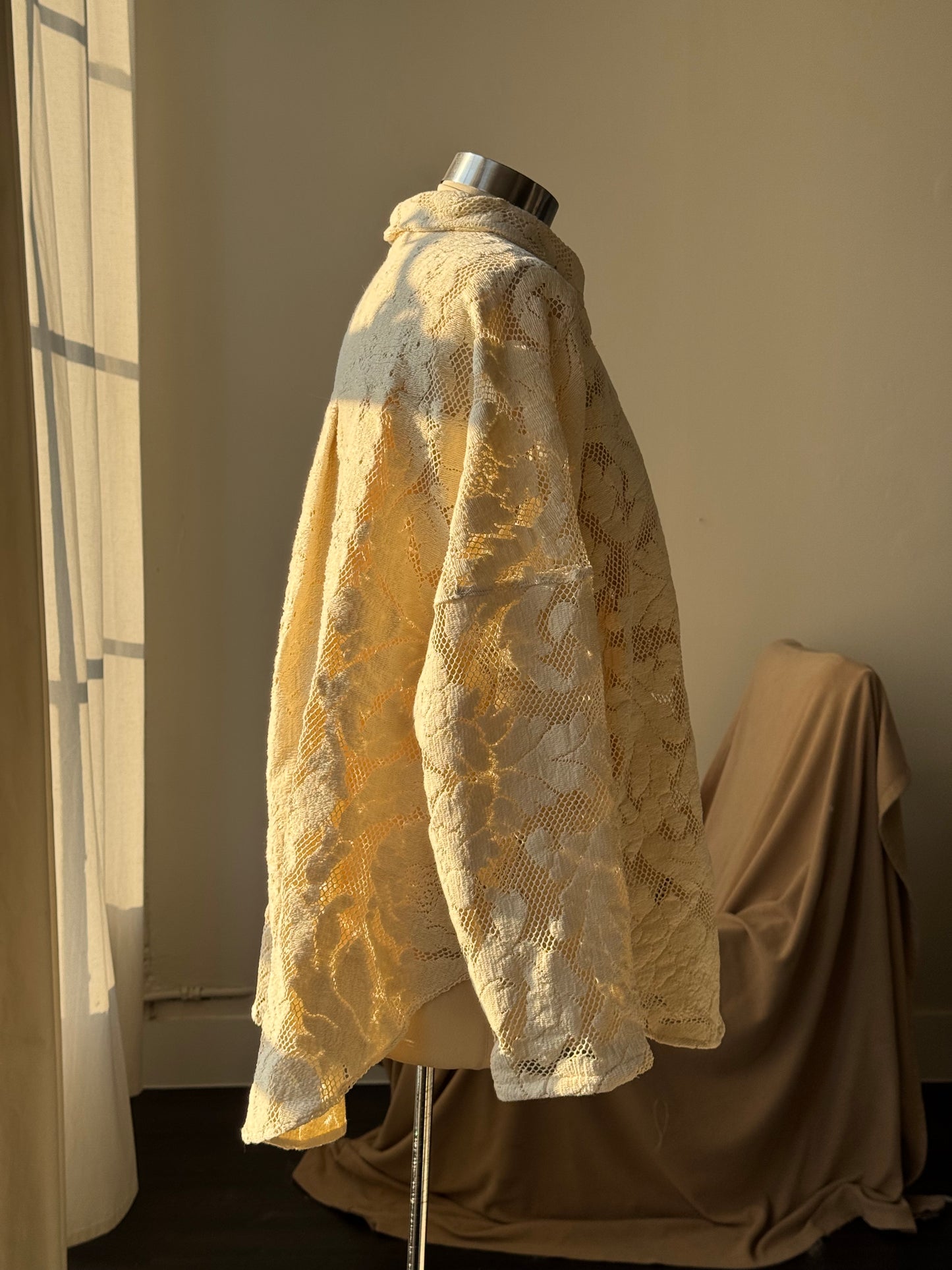 Ladell Handcrafted Vintage Shacket In Vanilla
