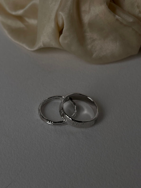 Campbell Organic Artisan Double Band Ring Set In Silver