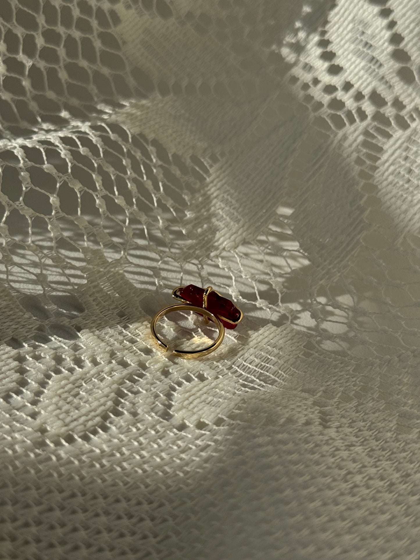 July Gem Statement Ring In Ruby Red