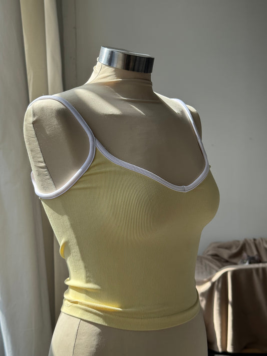 Tammy Ribbed Tank In Banana