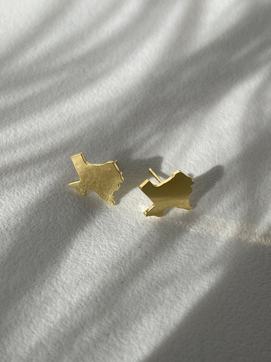 Texas Mirror Statement Earring In Gold