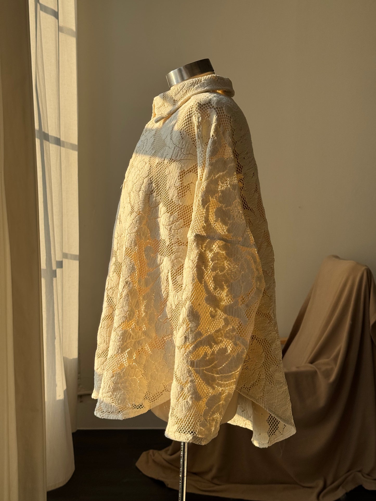 Ladell Handcrafted Vintage Shacket In Vanilla