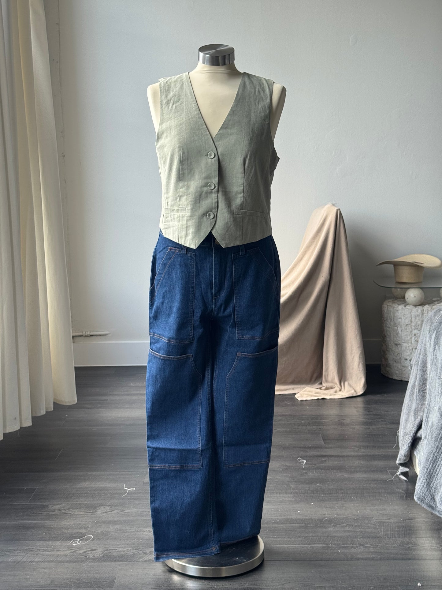 Sonia Classics Cotton Vest In Sage