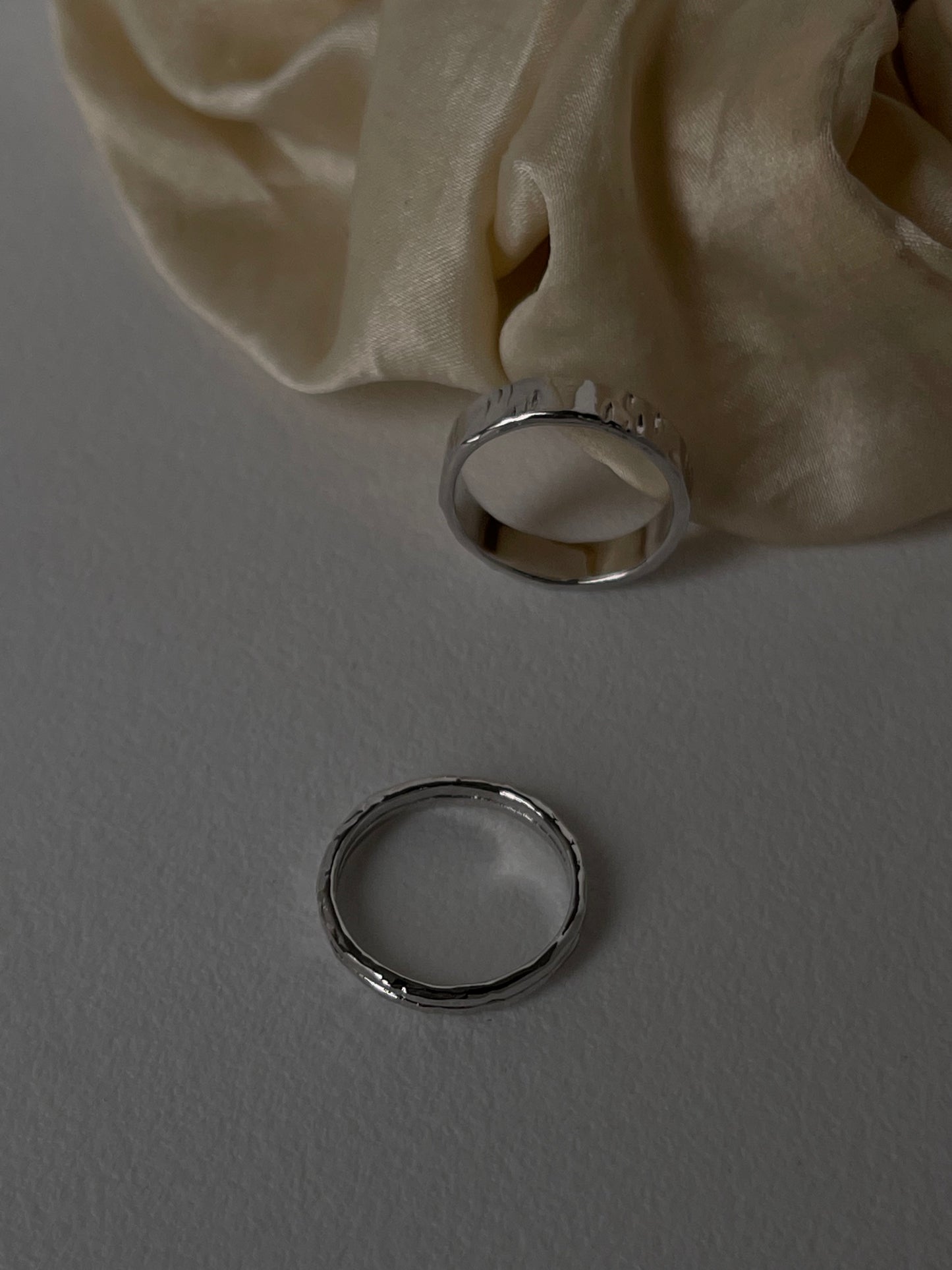 Campbell Organic Artisan Double Band Ring Set In Silver