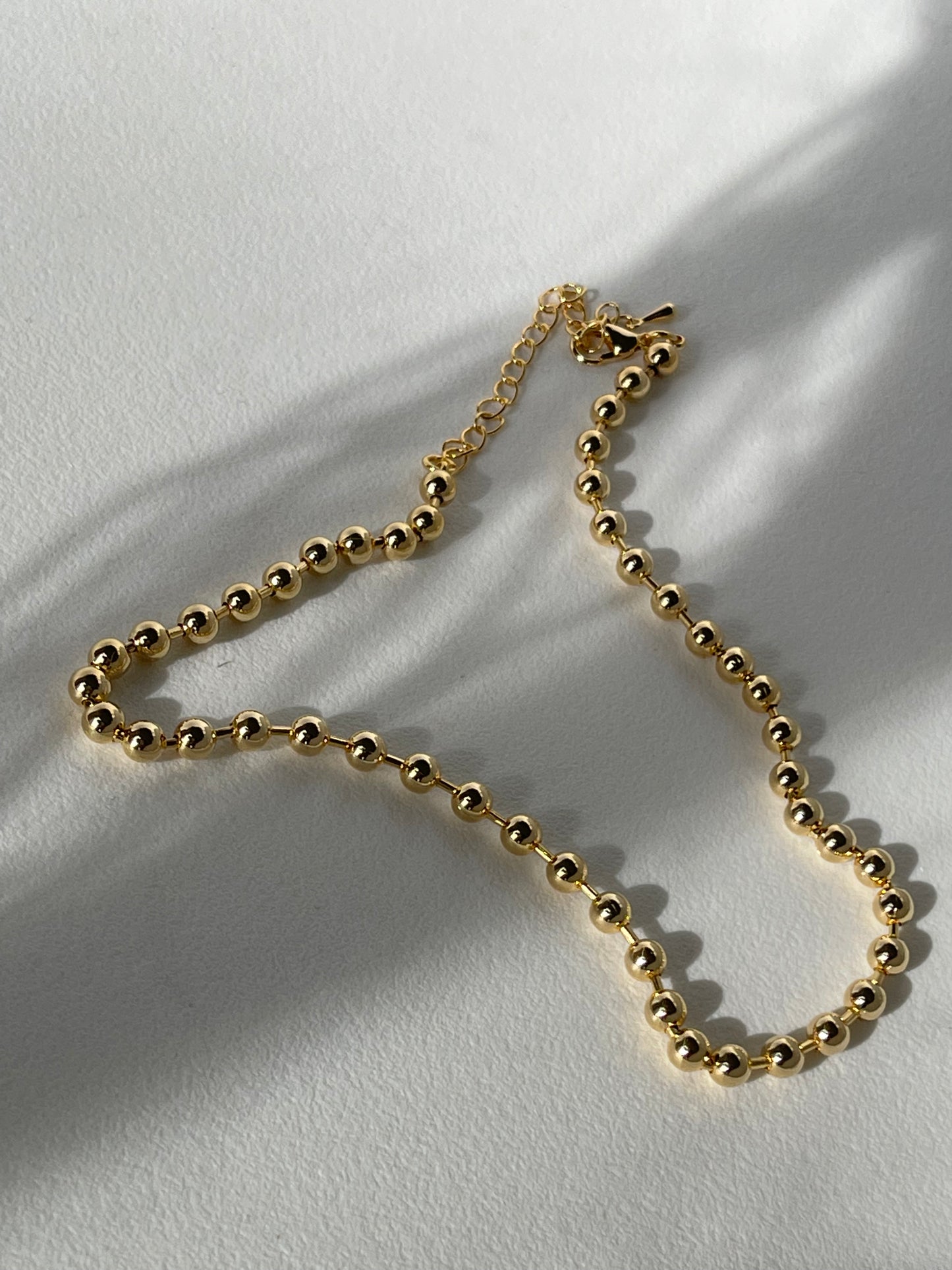 Paula 14k Gold Dipped Pearl Bead Necklace In Gold