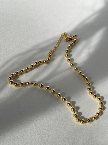 Paula 14k Gold Dipped Pearl Bead Necklace In Gold