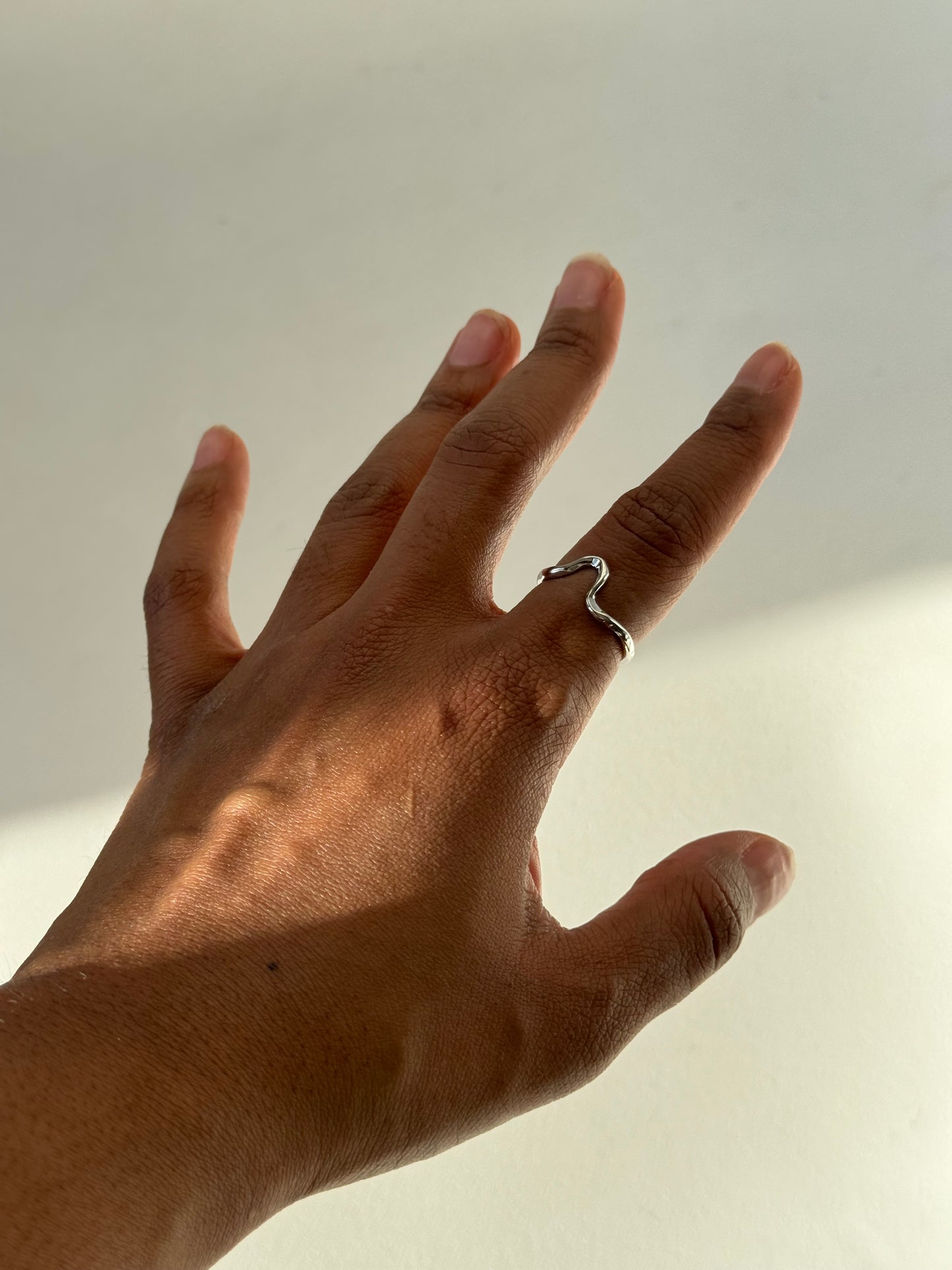 Organic Ditch Ring In Silver