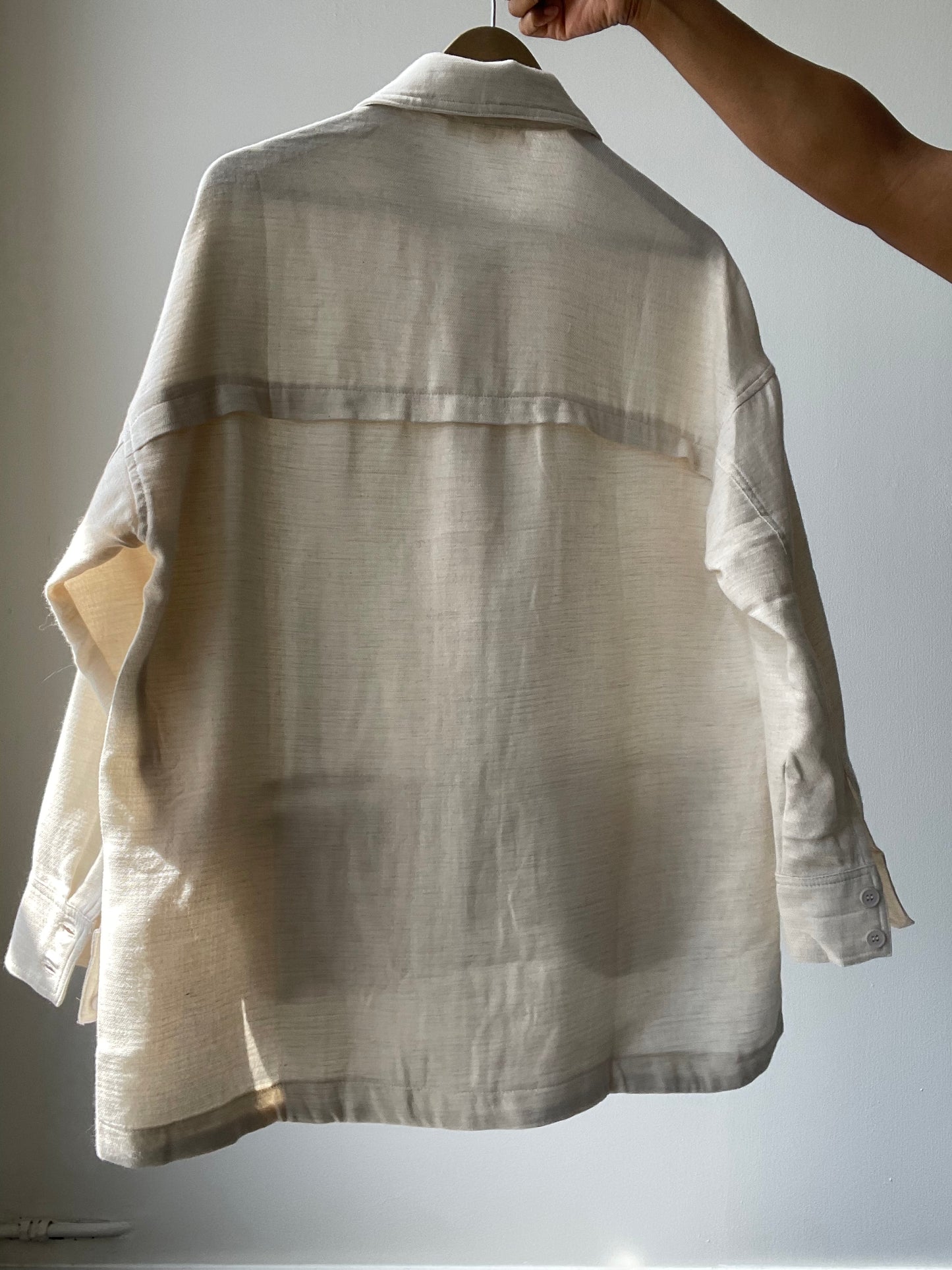 Sydney Classic Lightweight Shacket In Natural