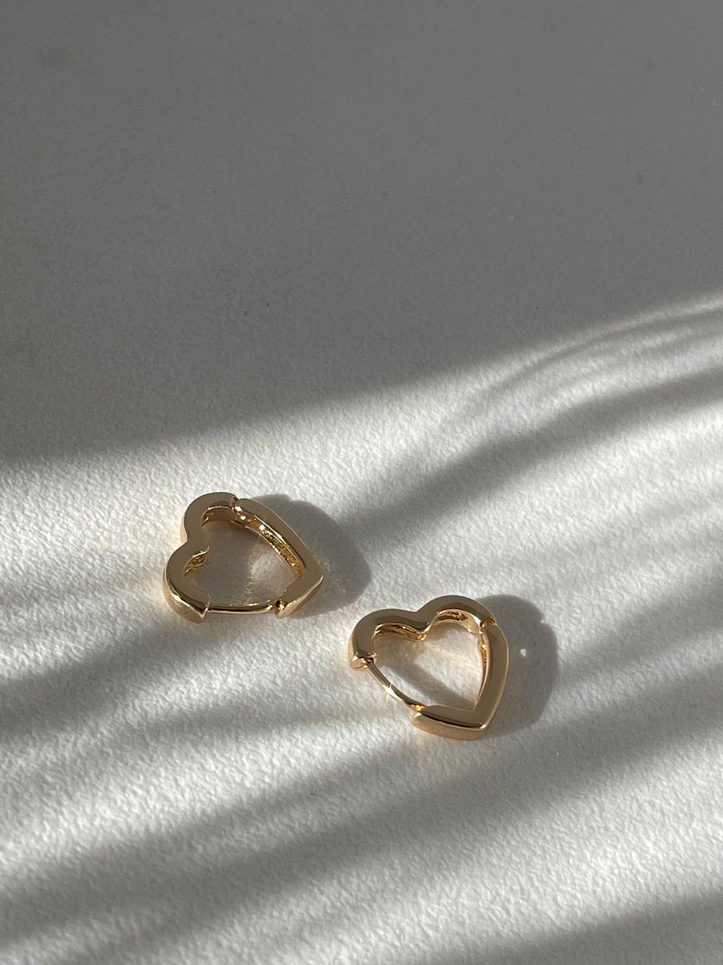 Holly Heart Stainless Steel Hug Hoop Earring In Gold