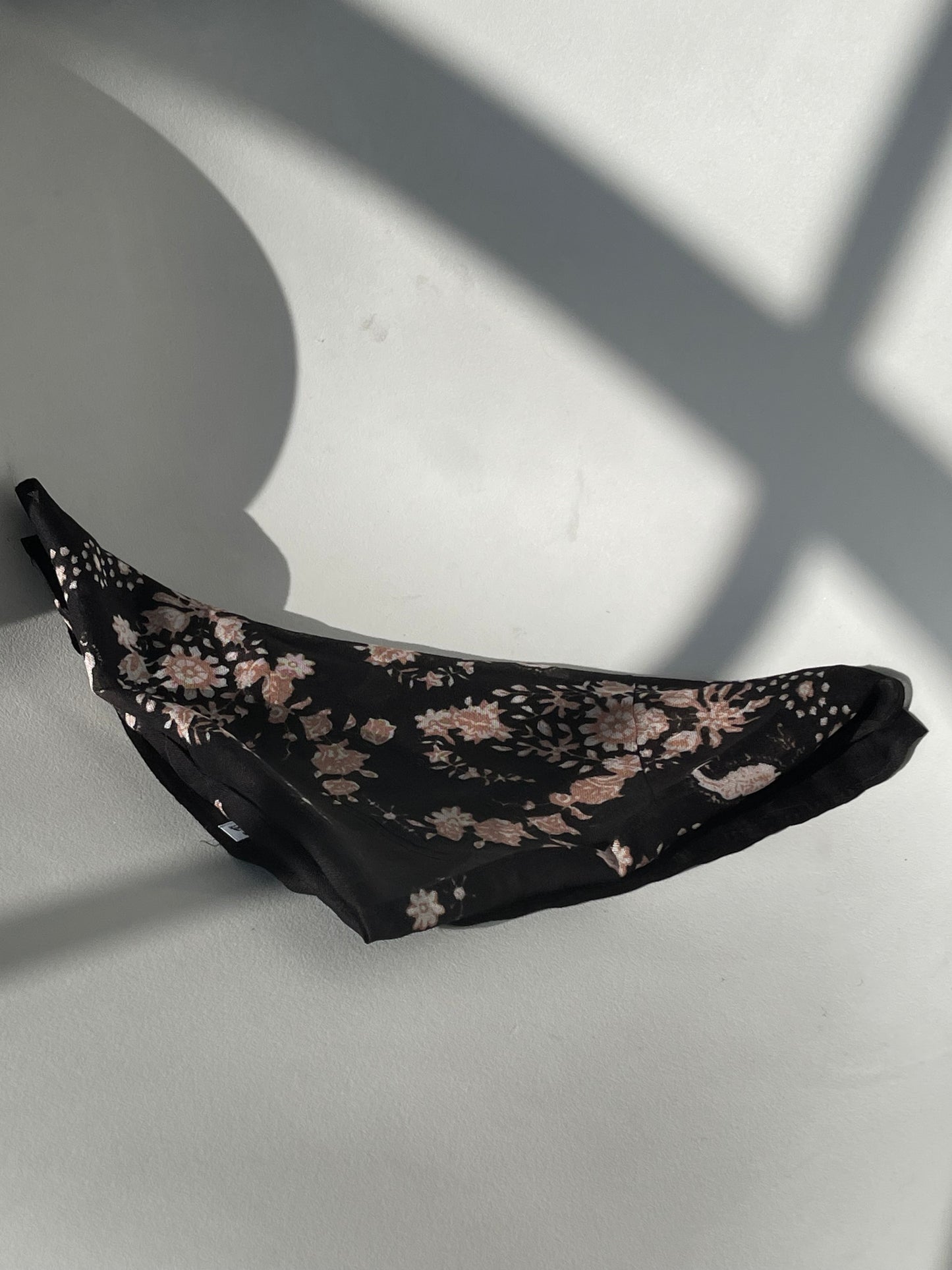 Coraline Ultra Soft Floral Bandana In Vintage Black