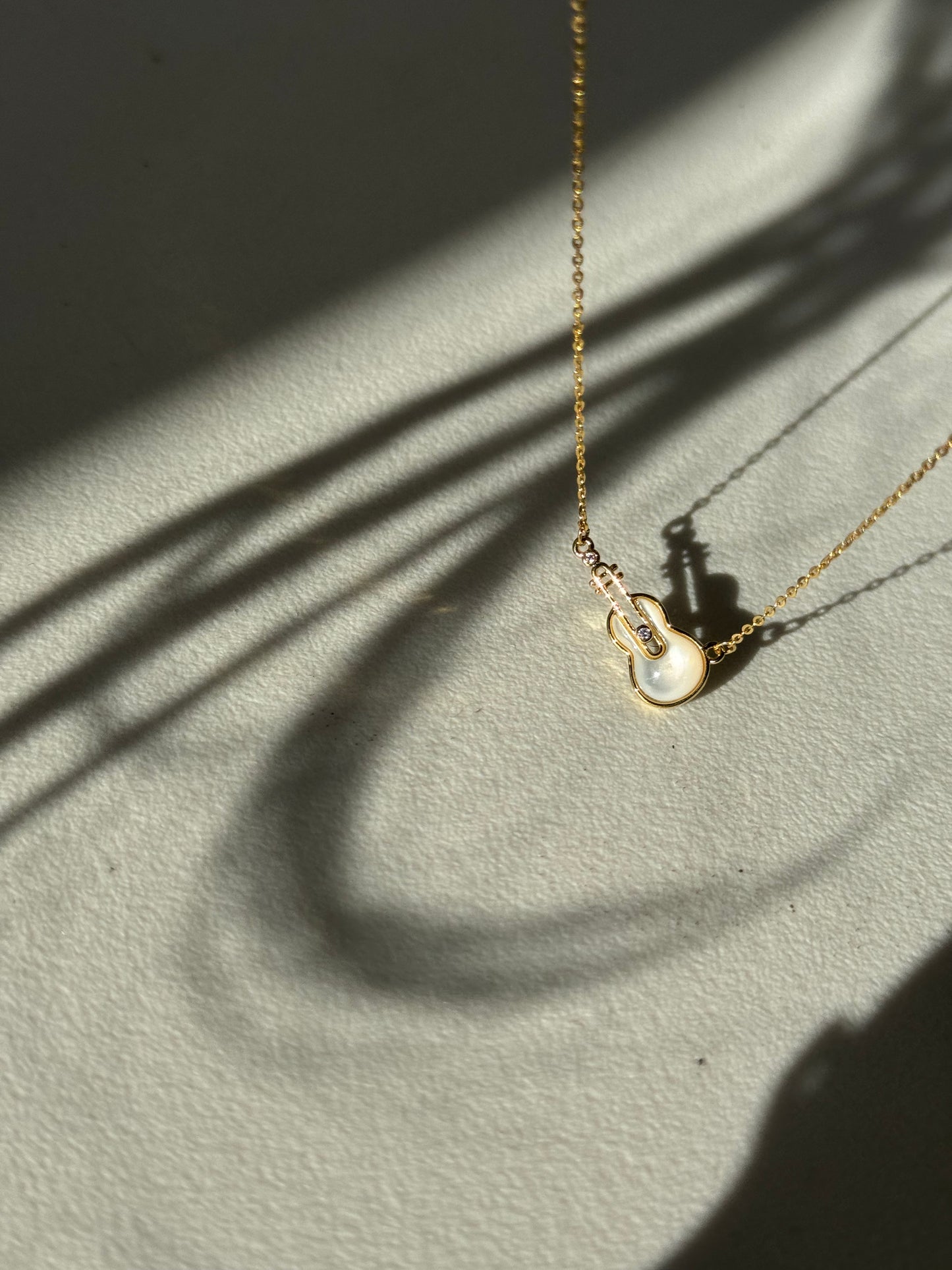Nash Guitar Gold Dipped & Resin Charm Necklace