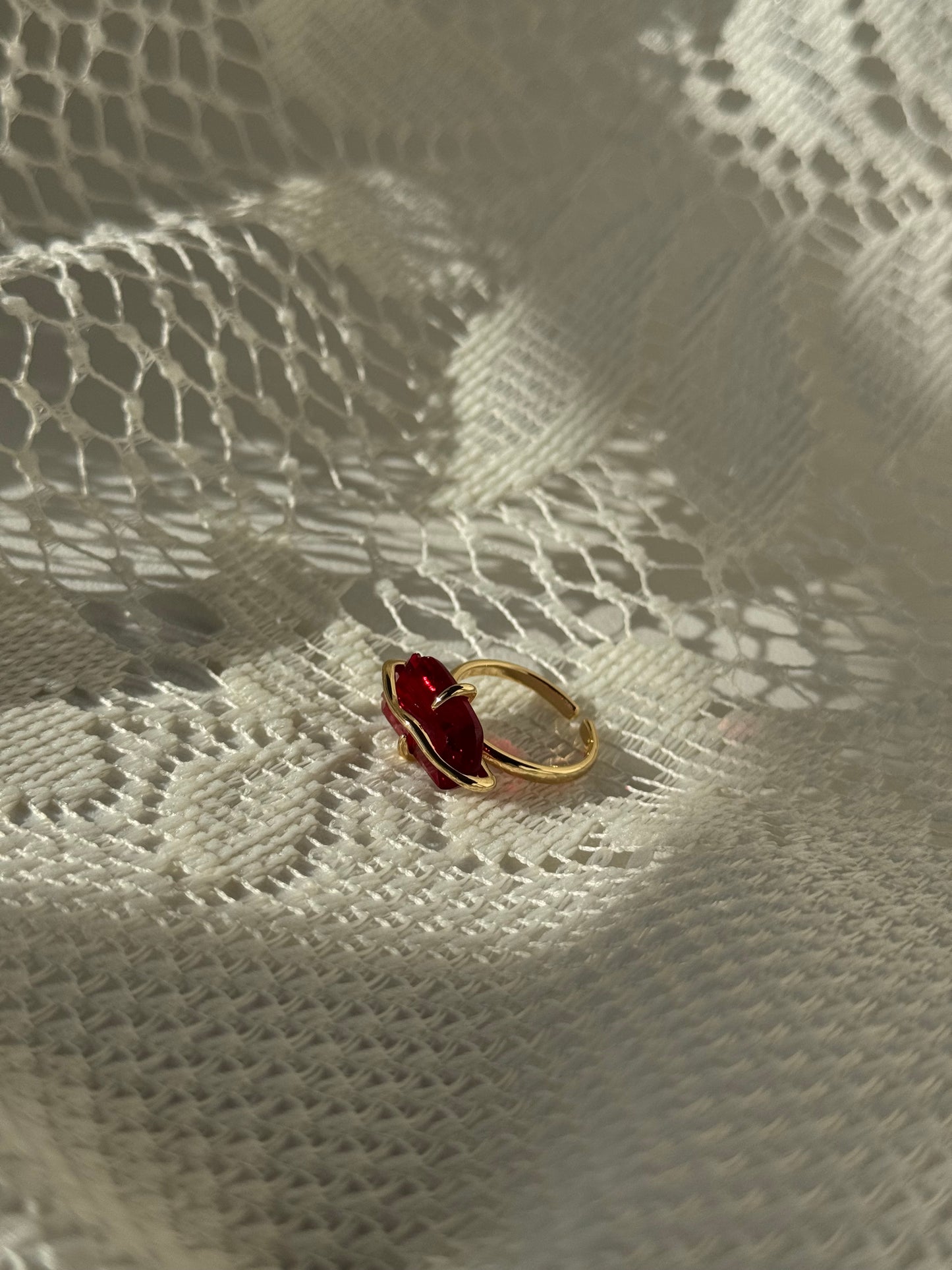 July Gem Statement Ring In Ruby Red