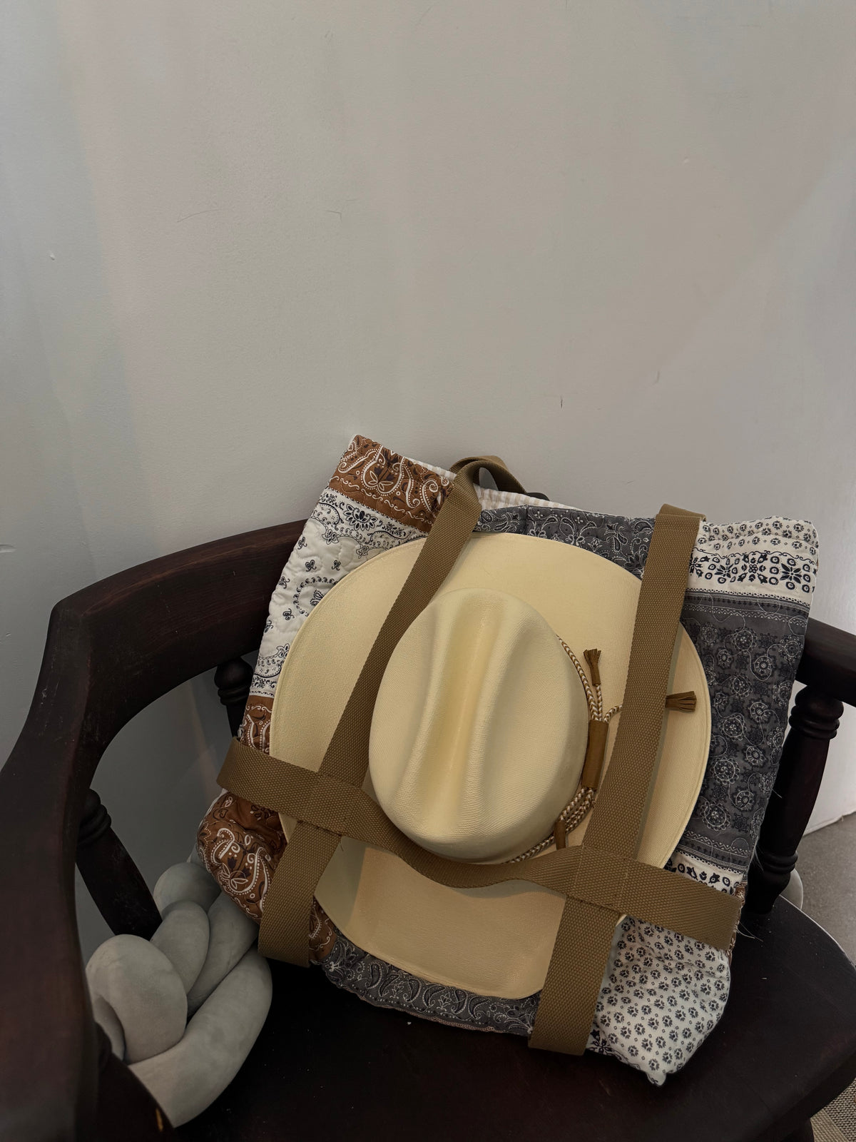 Haselden Handcrafted Quilted Hat Holder Tote Bag