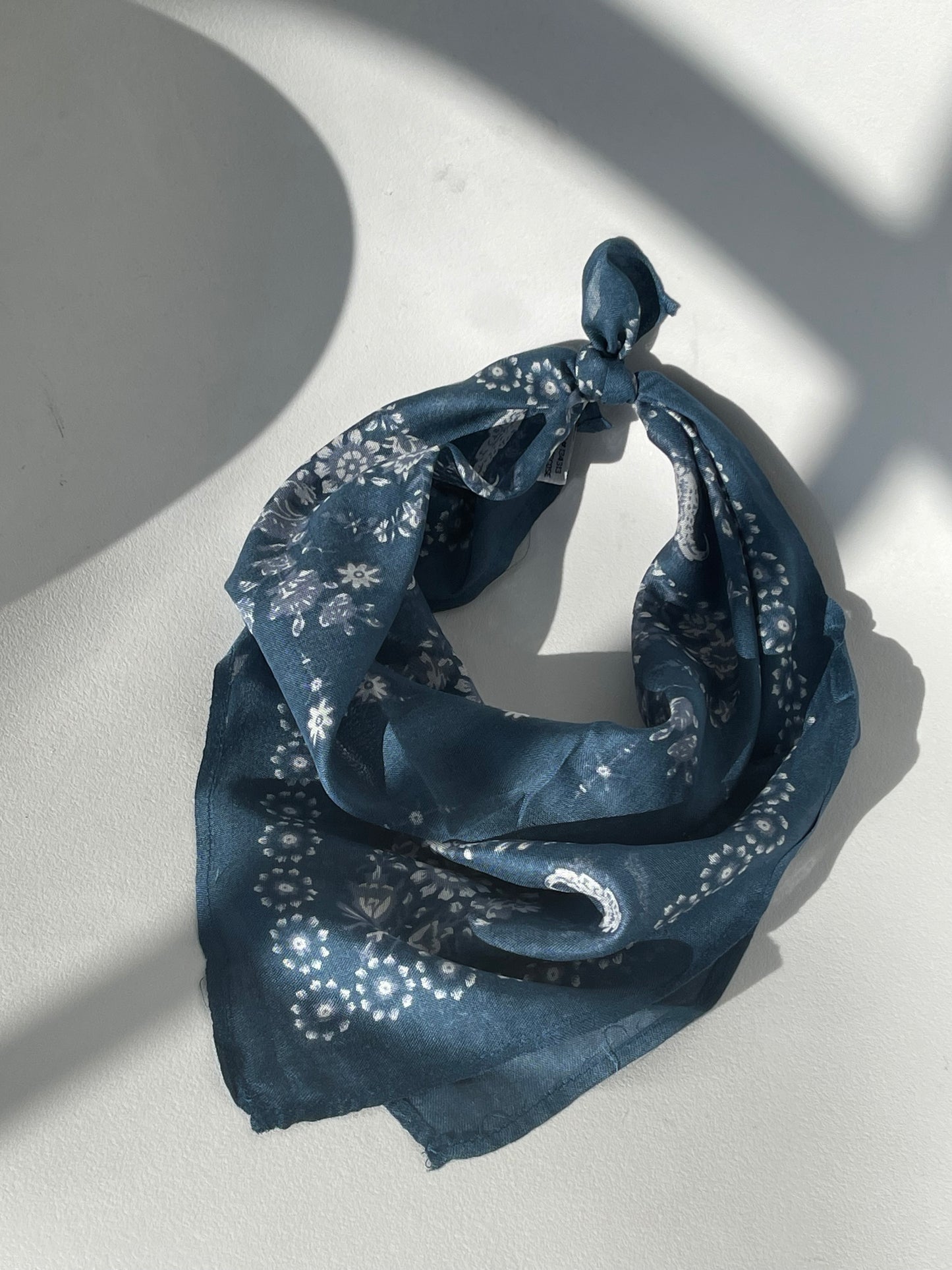 Coraline Ultra Soft Floral Bandana In Vintage Blue