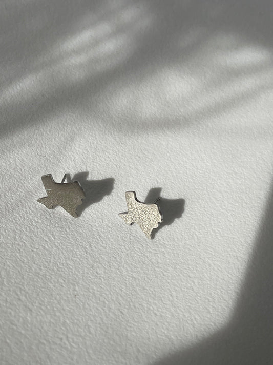 Texas Mirror Statement Earring In Silver