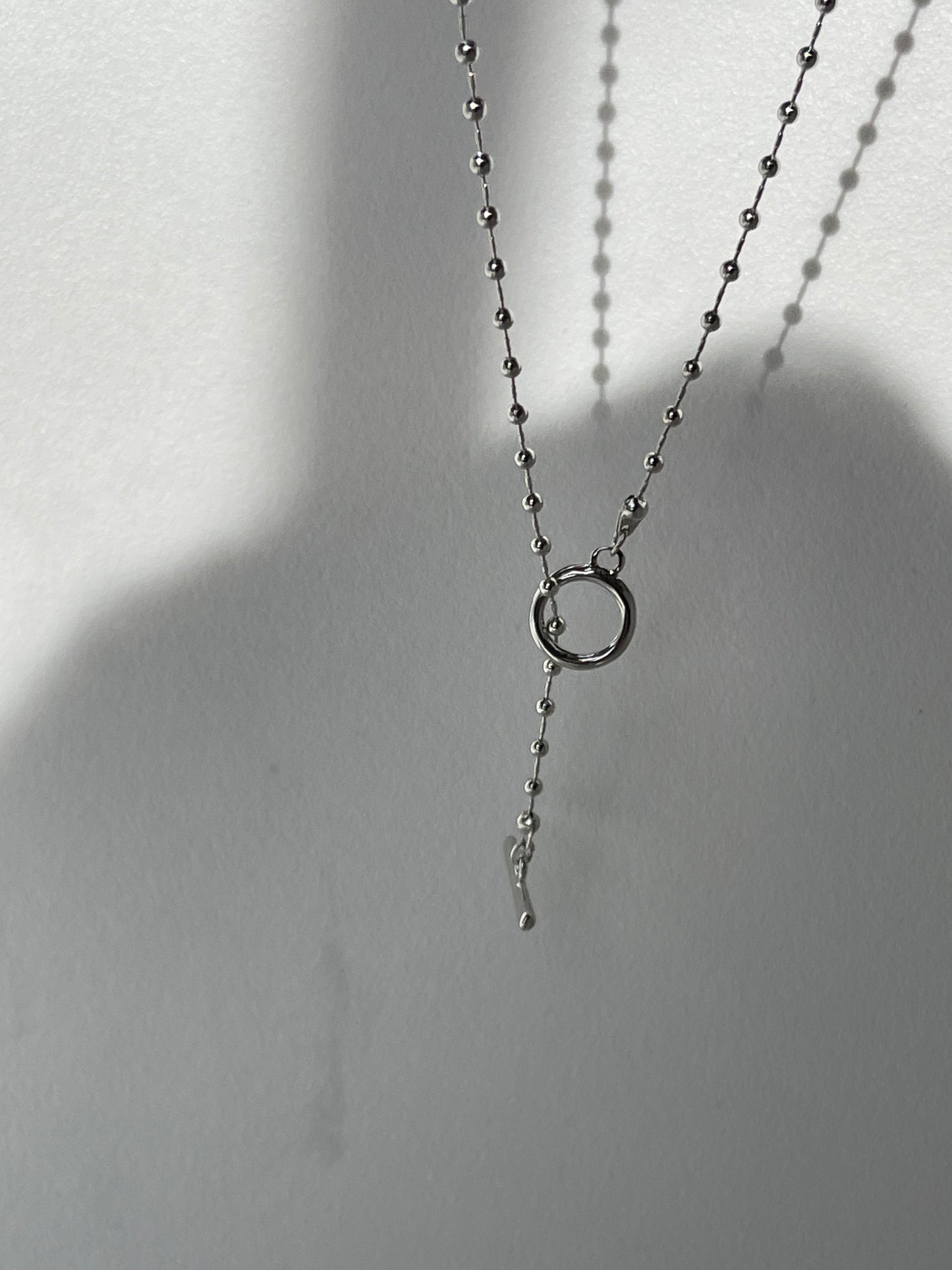 Tarry 14K White Gold Dipped Toggle Bead Necklace In Silver