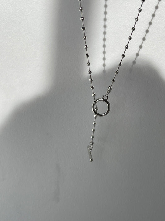 Tarry 14K White Gold Dipped Toggle Bead Necklace In Silver
