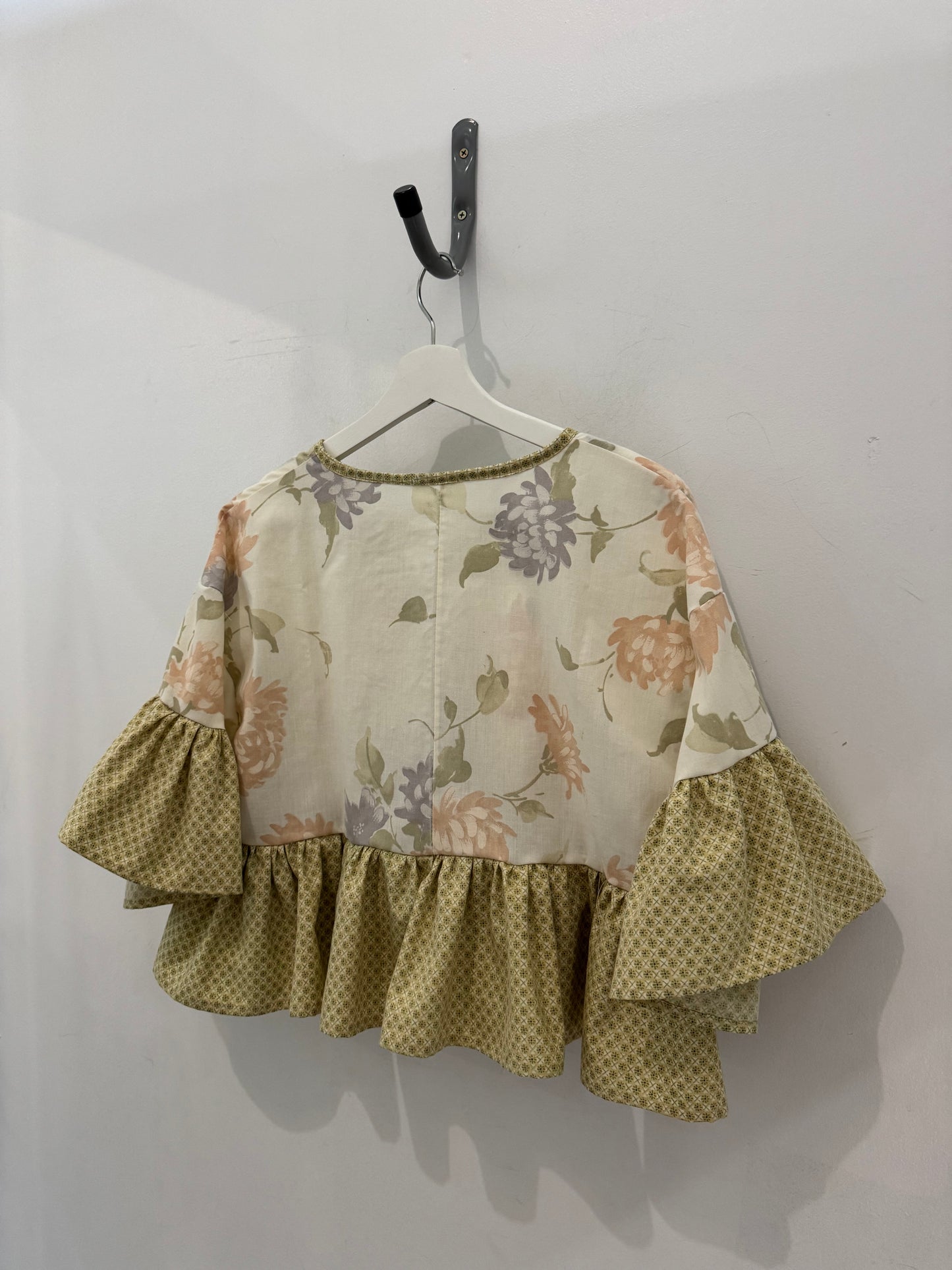Joycie Vintage Handcrafted Floral Ruffle Top