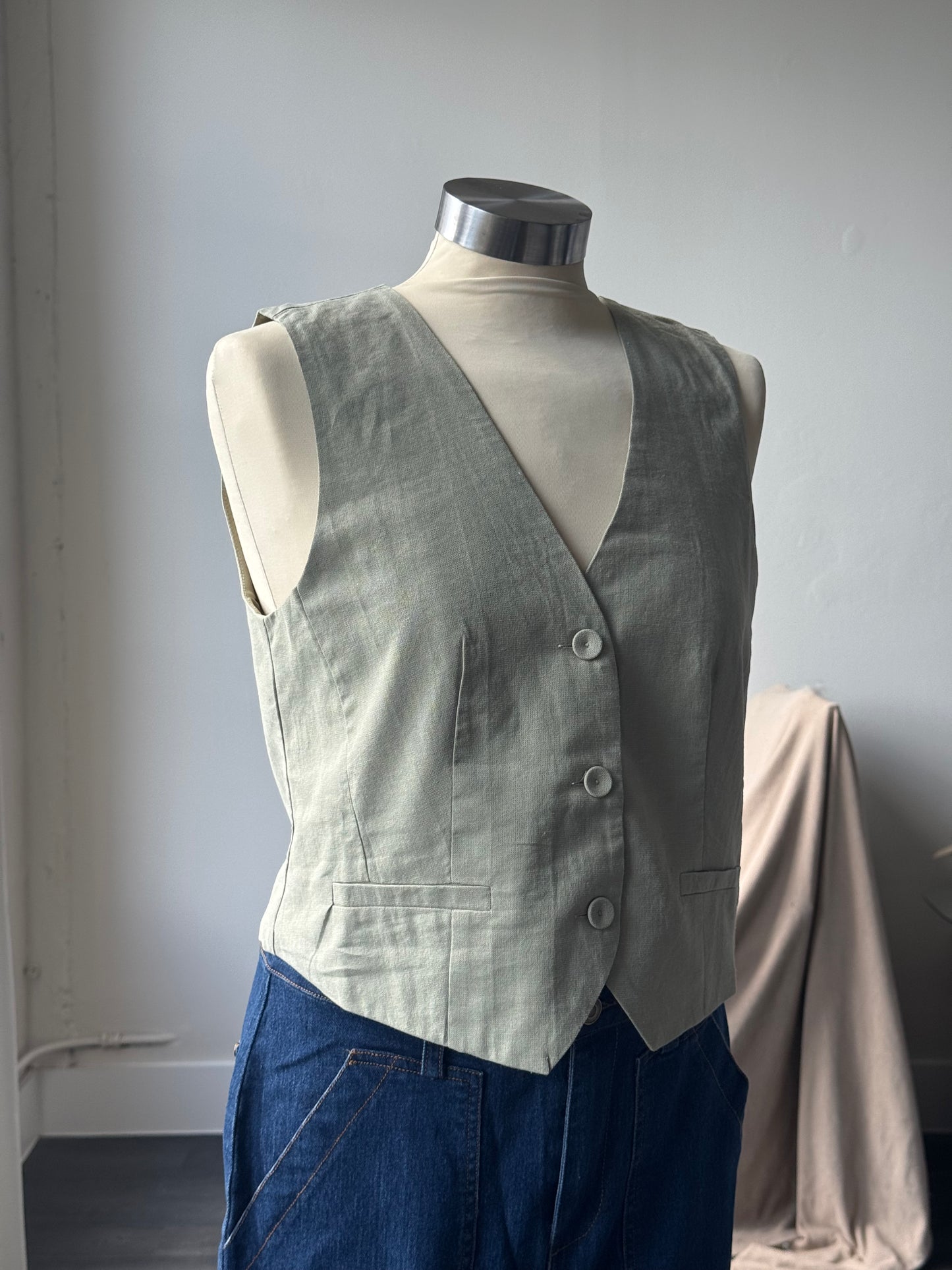 Sonia Classics Cotton Vest In Sage