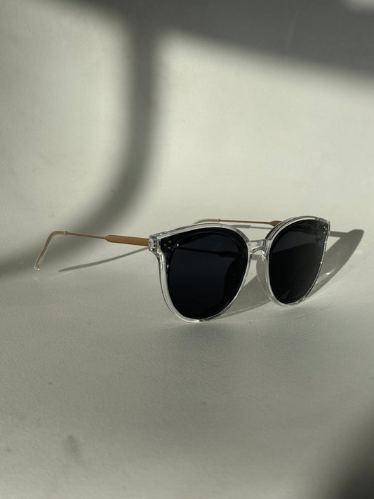 Priscilla Tri Stud Sunglasses In Clear