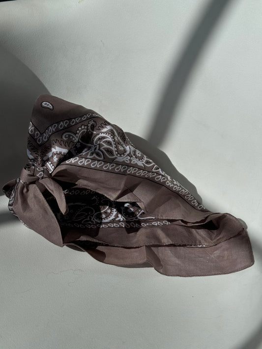 Garret Classic Cotton Bandana In Moss Brown