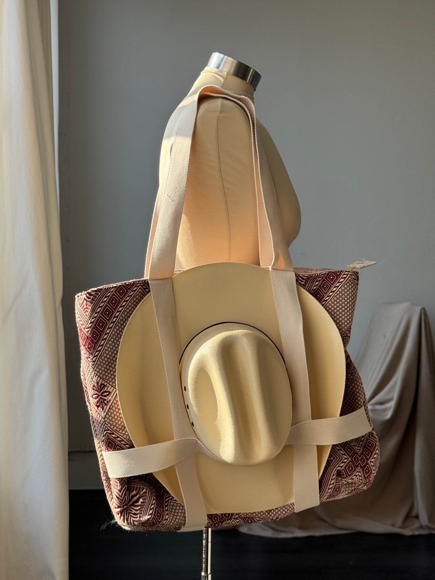 Manga Handcrafted Small Hat Holder Tote Bag