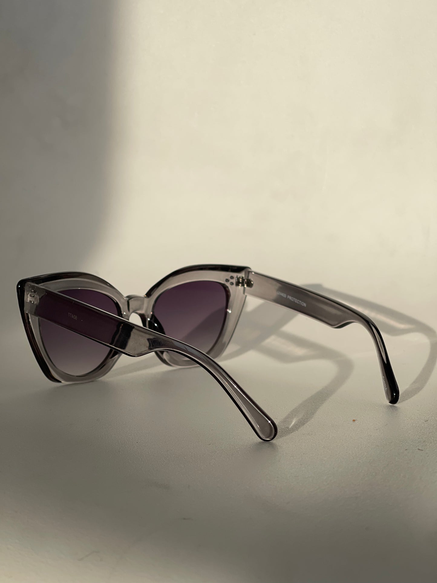 Charlie Triple Stud Cat Eye Sunglasses In Grey