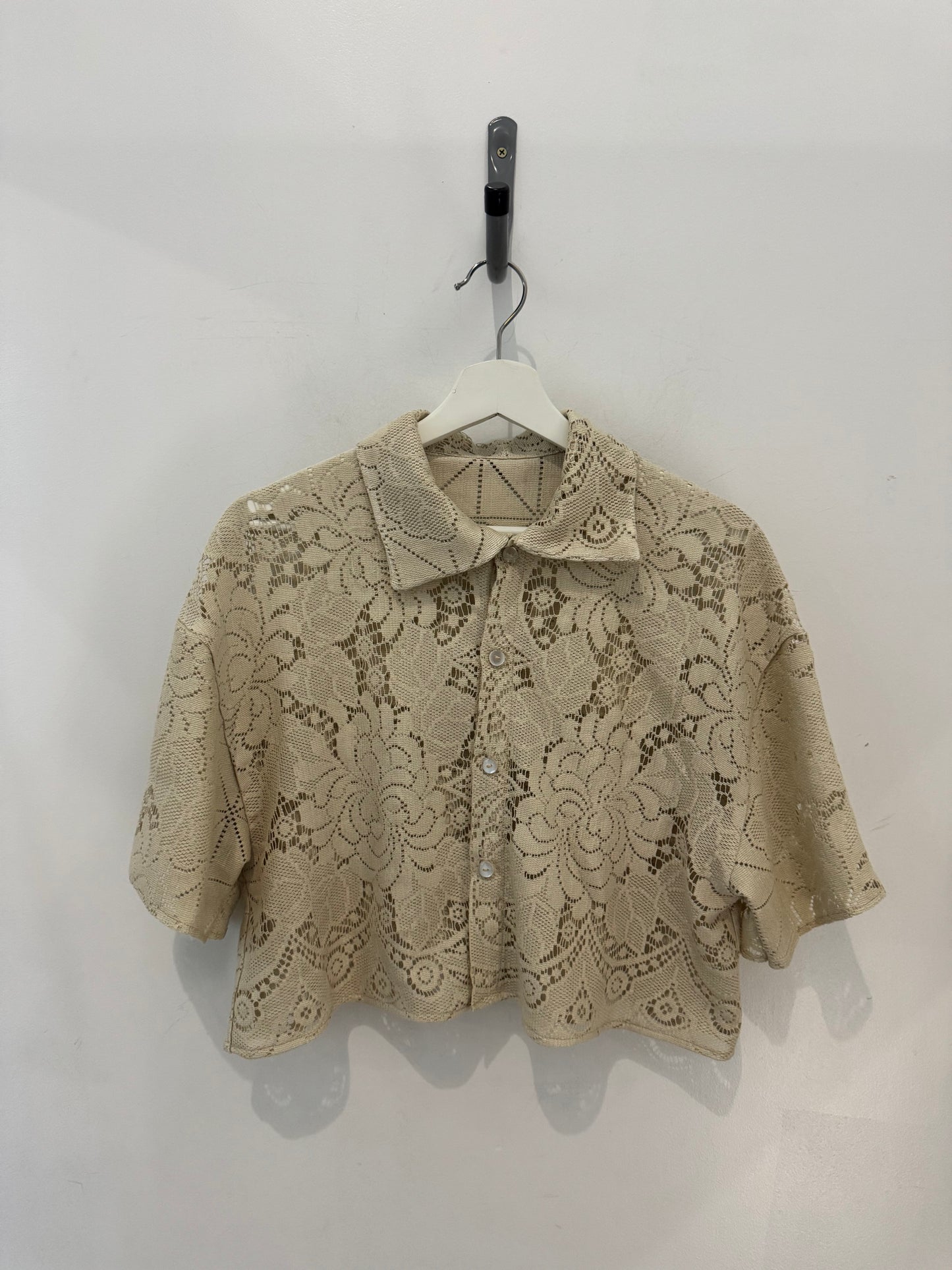 Judy Handcrafted Vintage Crop Top In Mocha