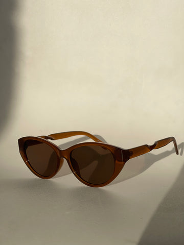 Sherry Twisted Retro Sunglasses In Brown