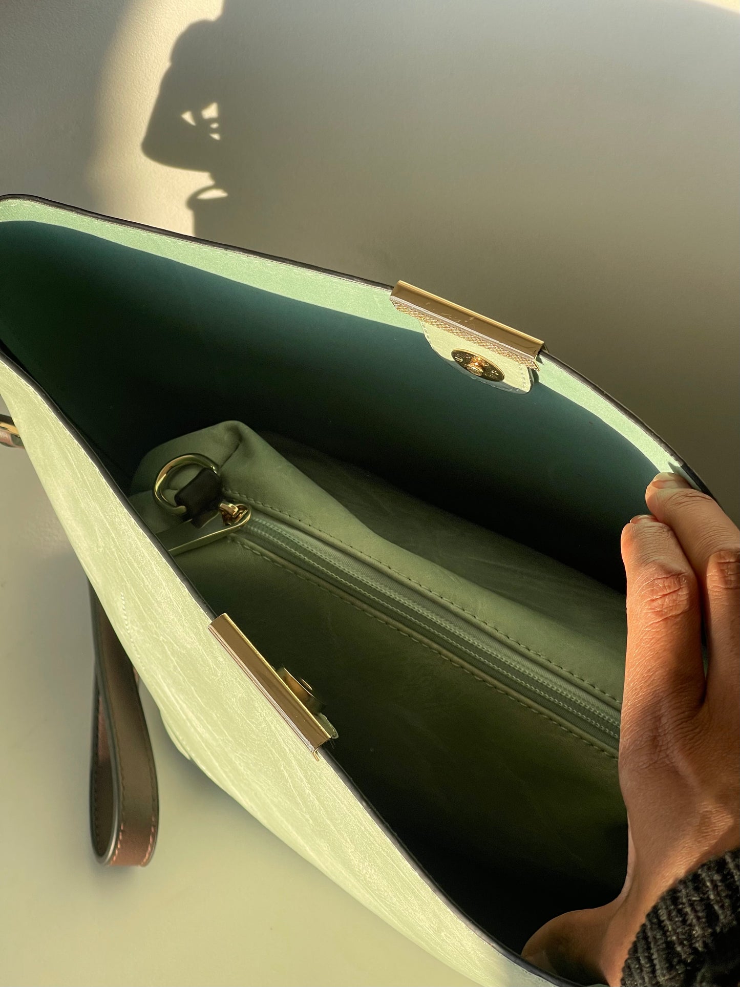 Bryan Utility Crossbody Vegan Leather Bag In Sage