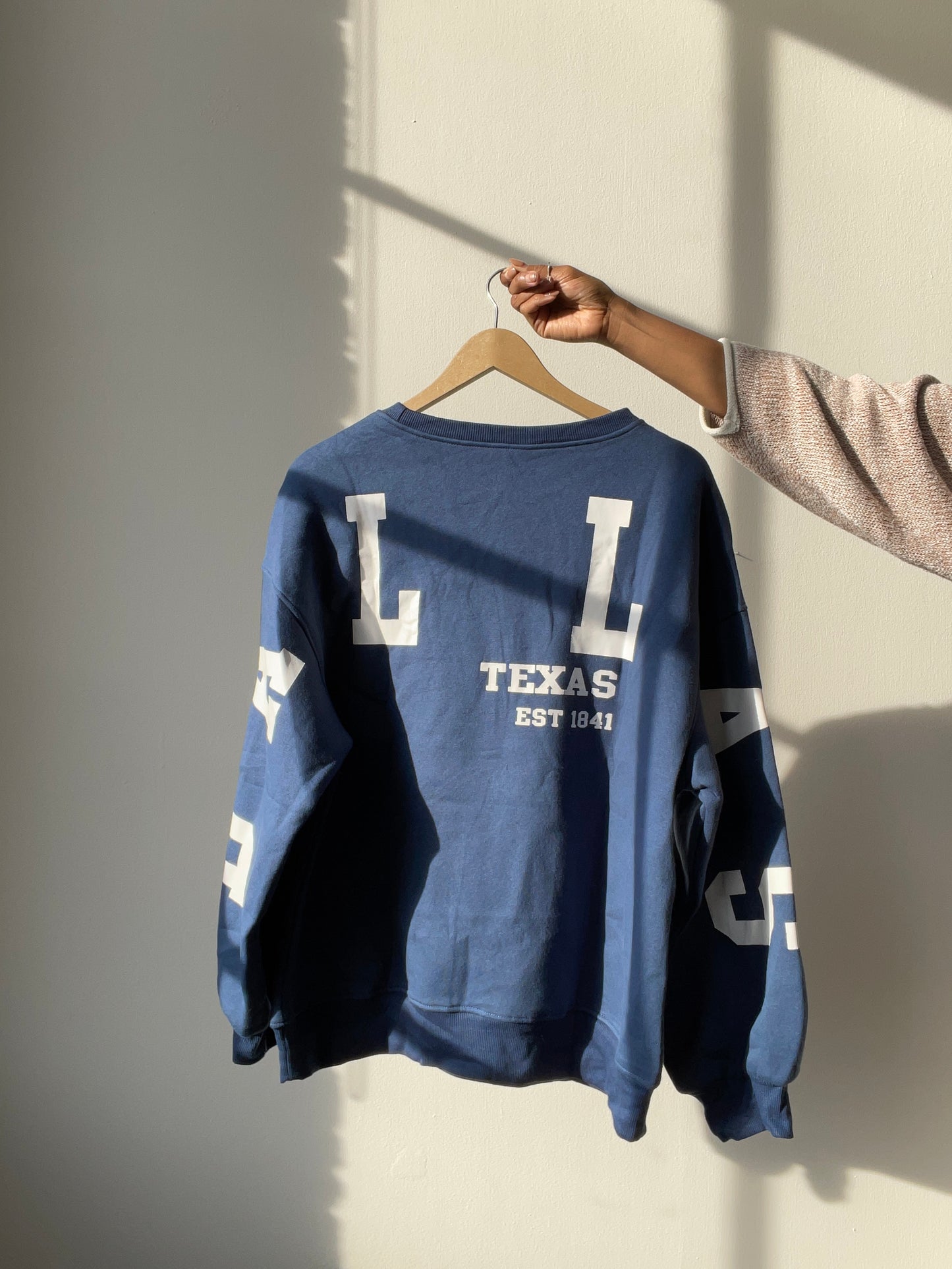 Dallas Texas Cotton Sweatshirt Pullover In Vintage Navy