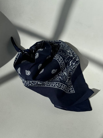 Garret Classic Cotton Bandana In Midnight Navy