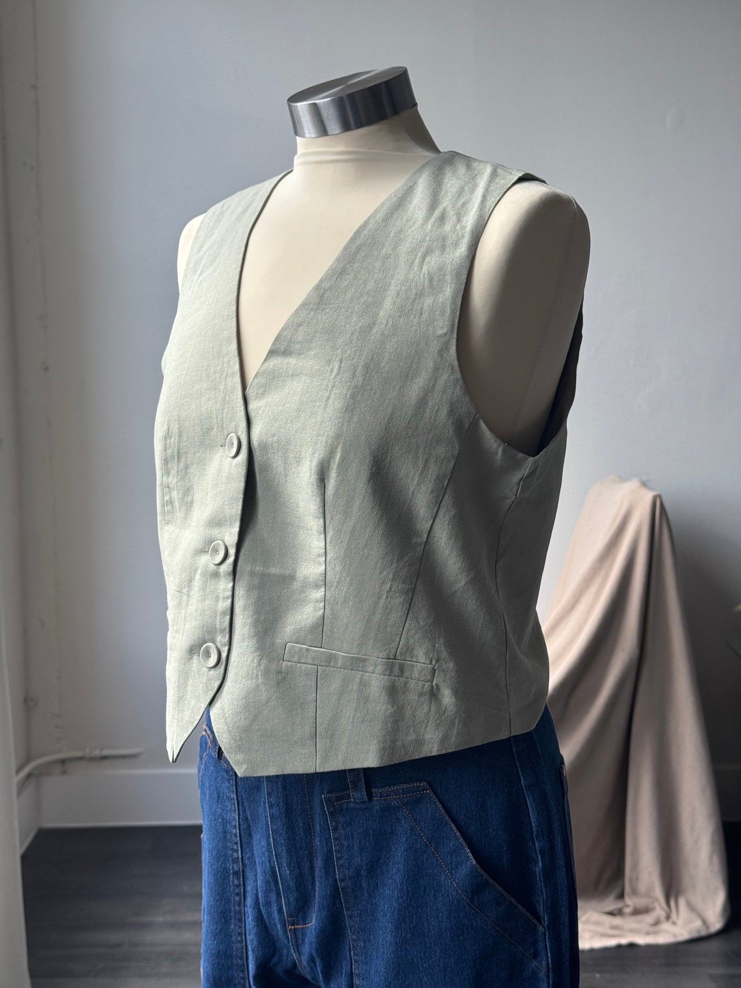 Sonia Classics Cotton Vest In Sage