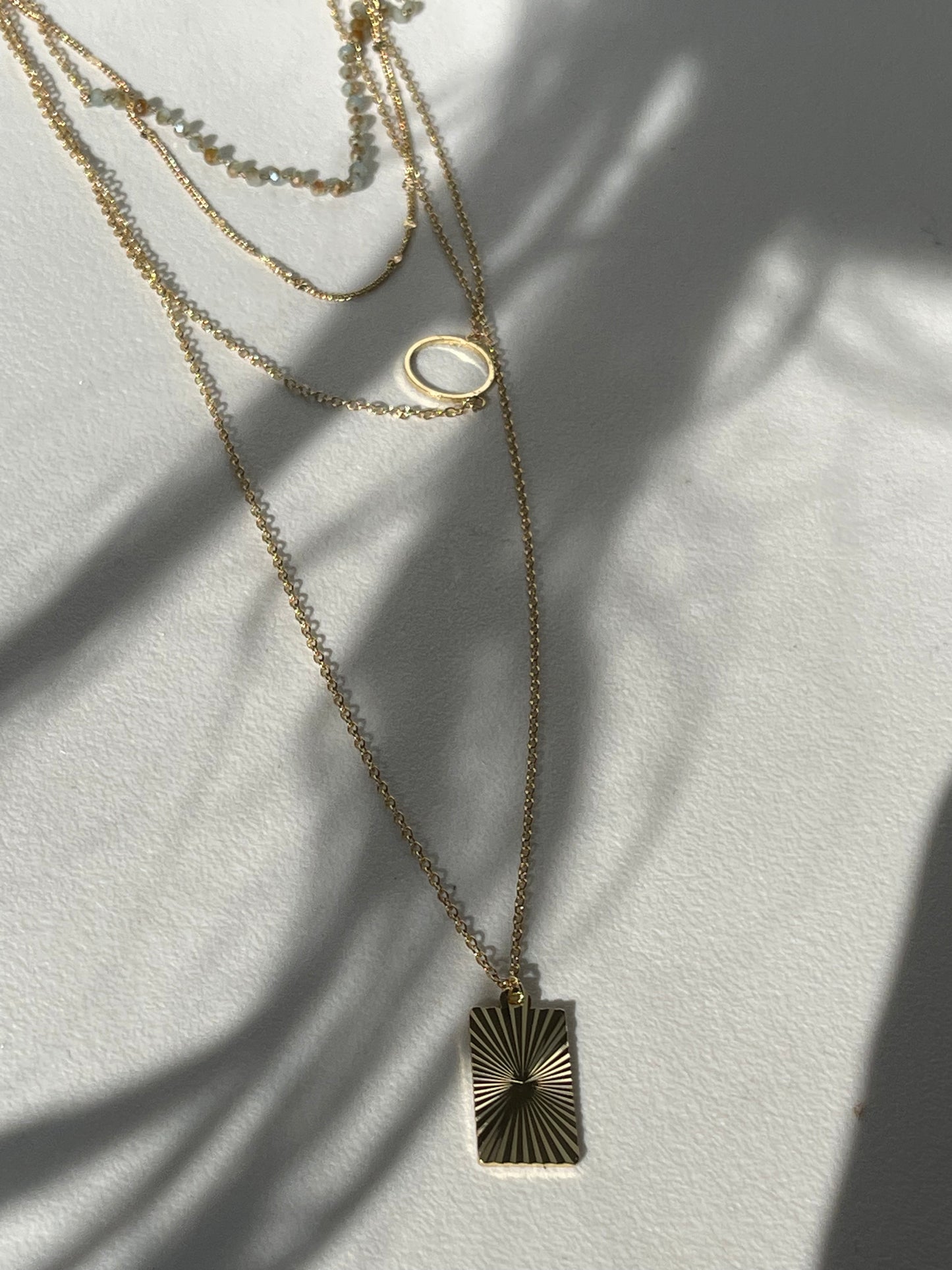 Charlies Beaded Layered Sunburst Necklace In Aqua