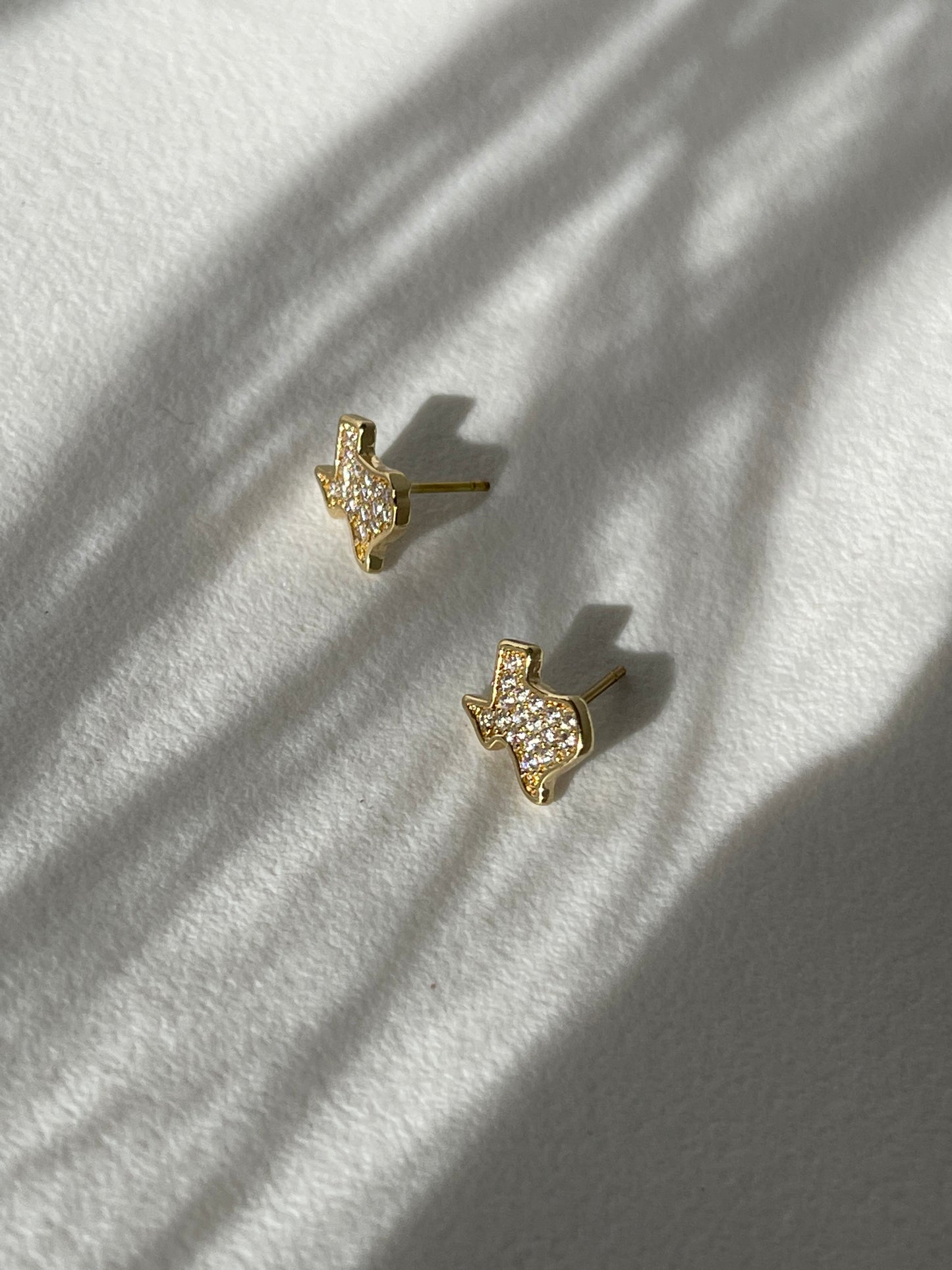 Texas Rhinestone Charm Statement Mini Stud Earring In Gold