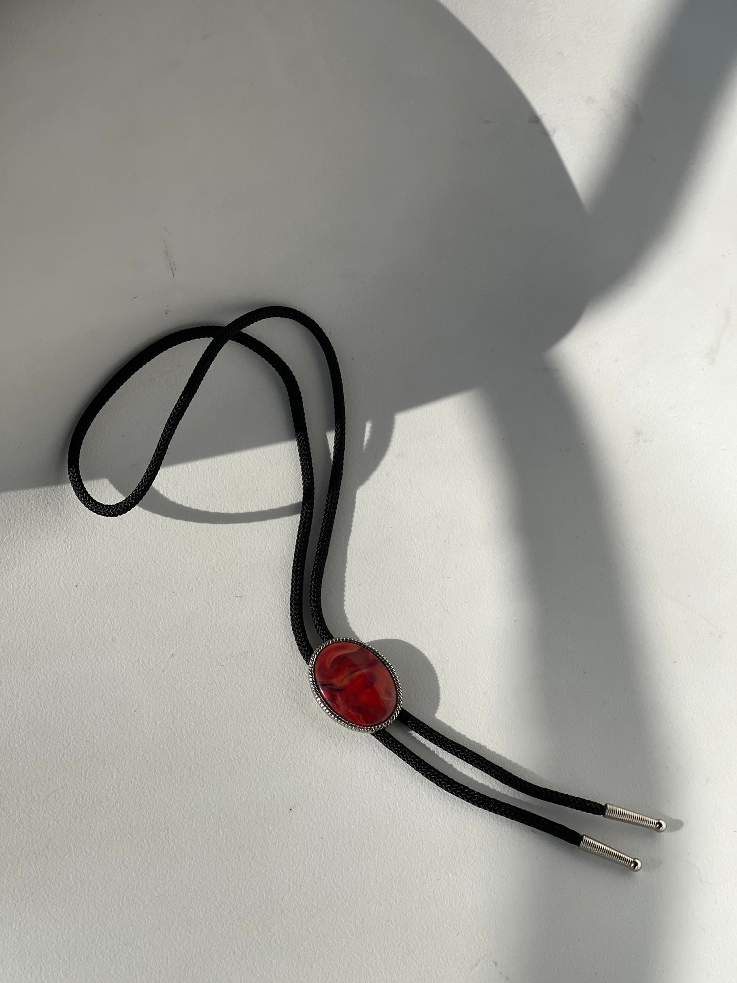 Amber Handmade Black Cord Bolo