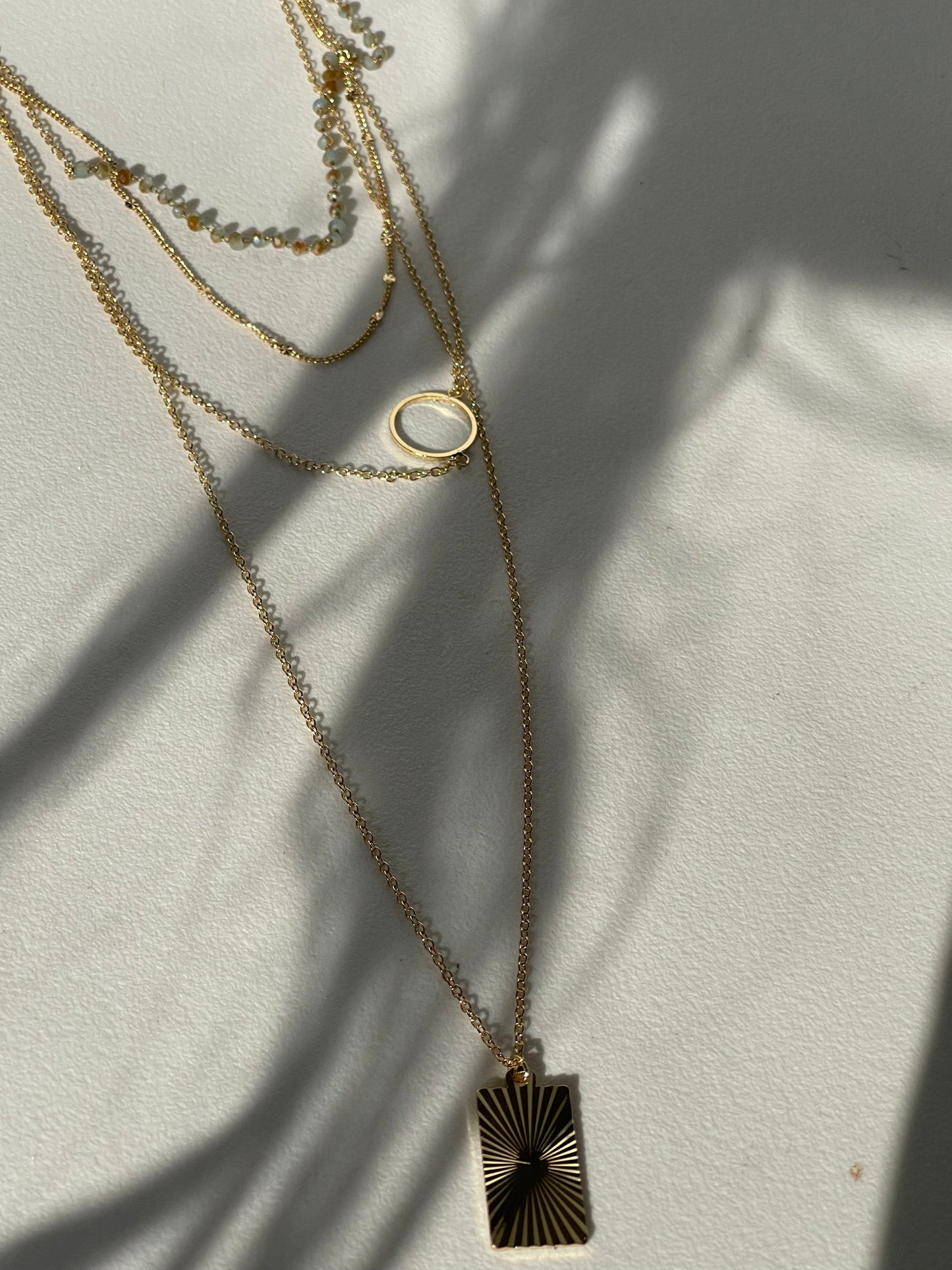 Charlies Beaded Layered Sunburst Necklace In Aqua
