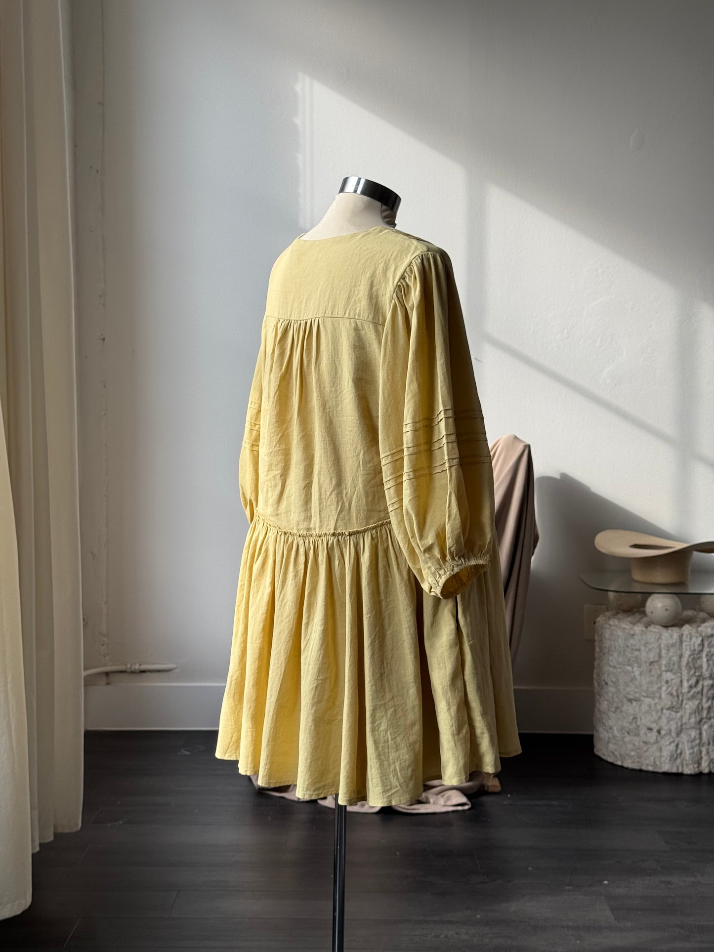 July Cotton V Neck Button Front Dress In Pistachio