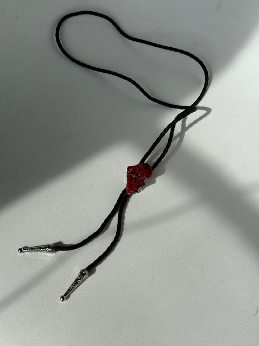 Danny Natural Gemstone Silver Tips Bolo Tie In Jasper