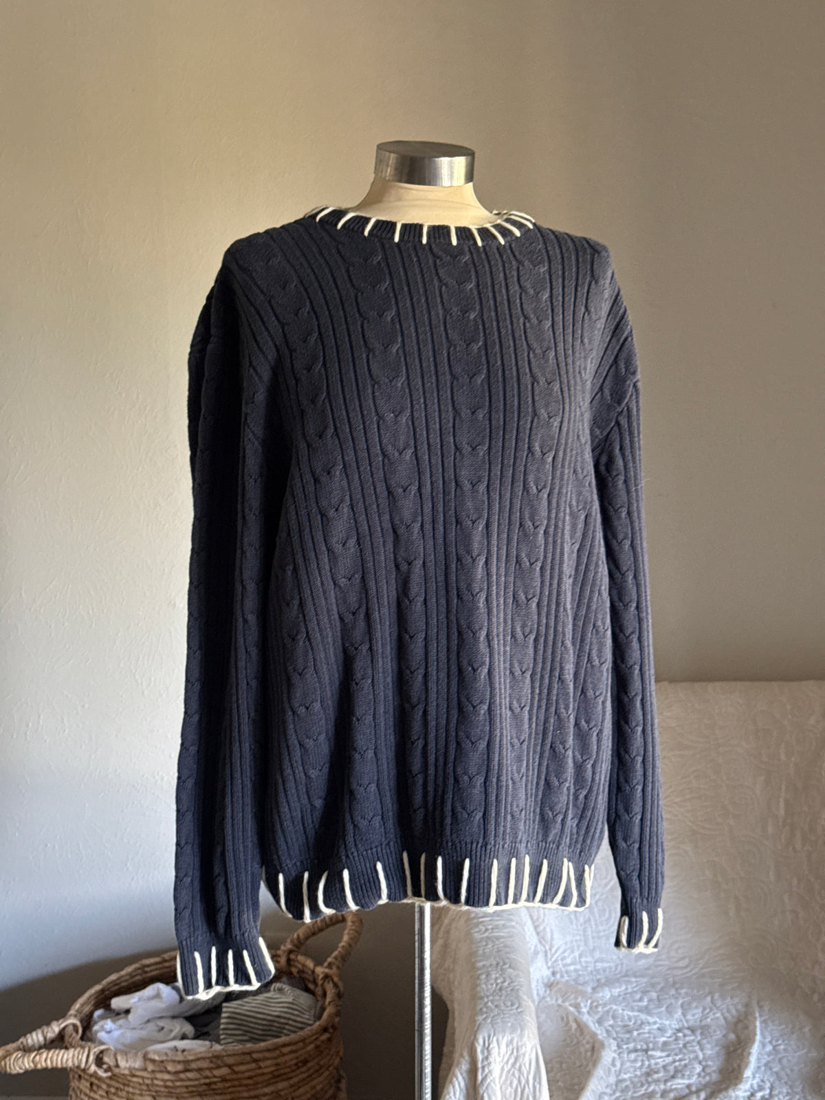 Joe Handcrafted Blanket Stitch Chunky Sweater